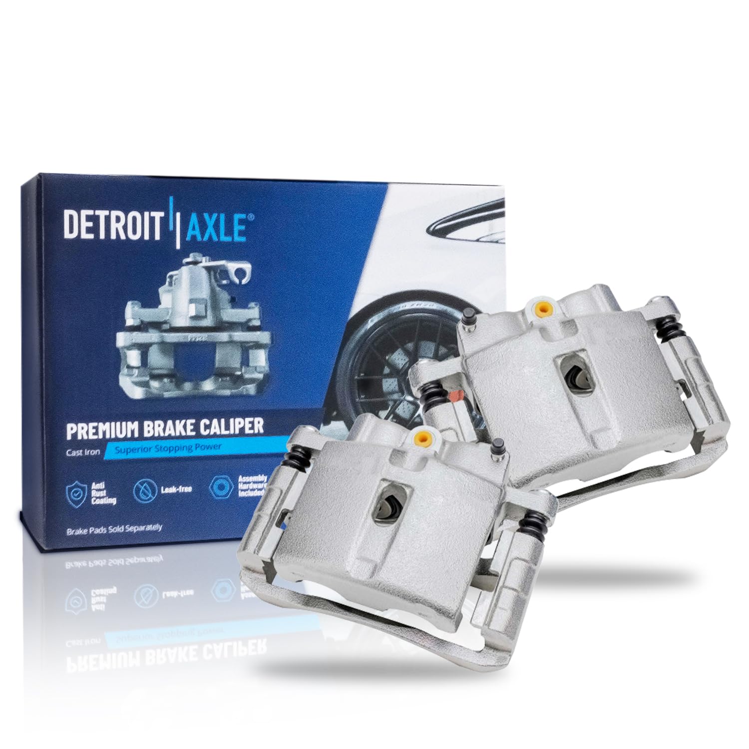Detroit Axle - Rear Brake Calipers w/Brackets Replacement for Hummer H2 Chevrolet GMC Silverado Sierra 1500 2500 3500 HD Classic
