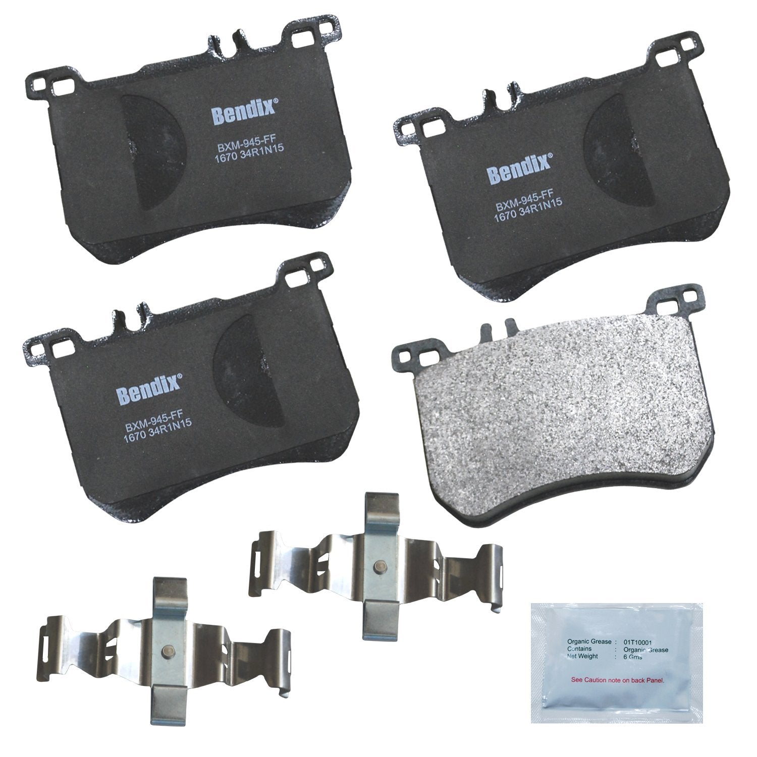 Bendix Priority1 Cfm1670 Semi-Metallic Front Brake Pads For Mercedes-Benz Sl400 2016-2015, Sl450 2020-2017, Sl500 2019-2013, Sl5