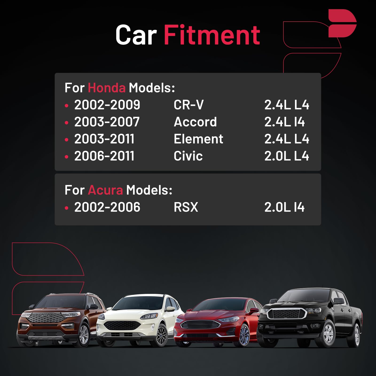 BDFHYK Set of 4 Iridium Spark Plug Compatible with Acura RSX 2002-2006?Honda Accord 2003-2007,Civic 2006-2011,CR-V 2002-2009,Ele