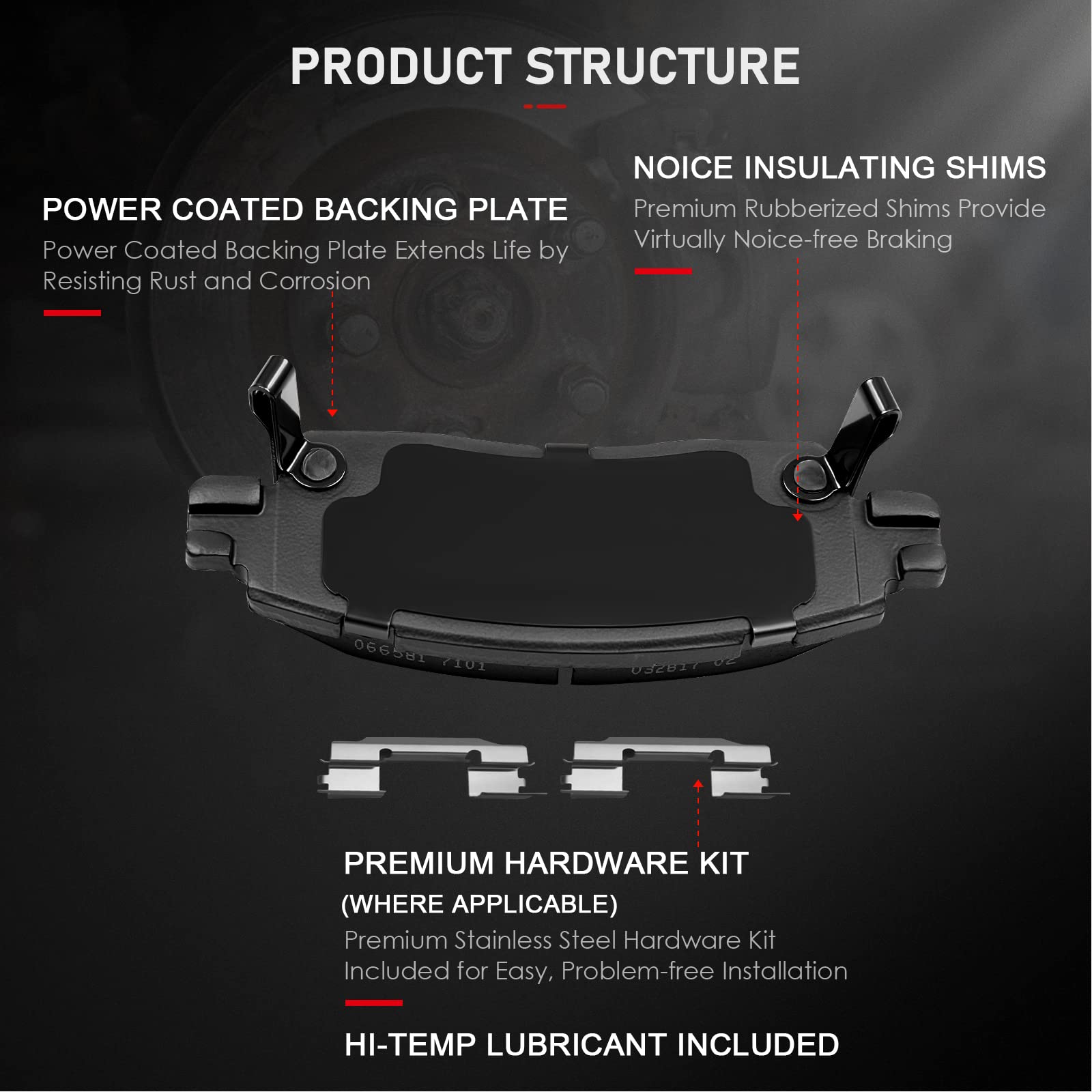 Cciyu D1169 D883 Ceramic Front Rear Brake Pads For Buick Enclave/Rainier,For Chevy Ssr/Trailblazer/Traverse/Trailblazer Ext,For