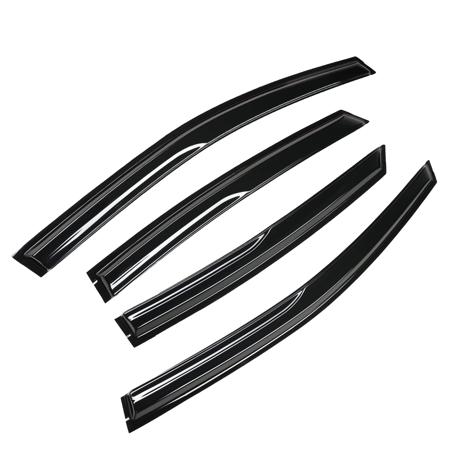 Arokzn 94714 Tape-On Smoke Tinted Side Window Visor Deflectors Vent Rain Guards Compatible with Fusion 2013-2020 S SE SEL Titani