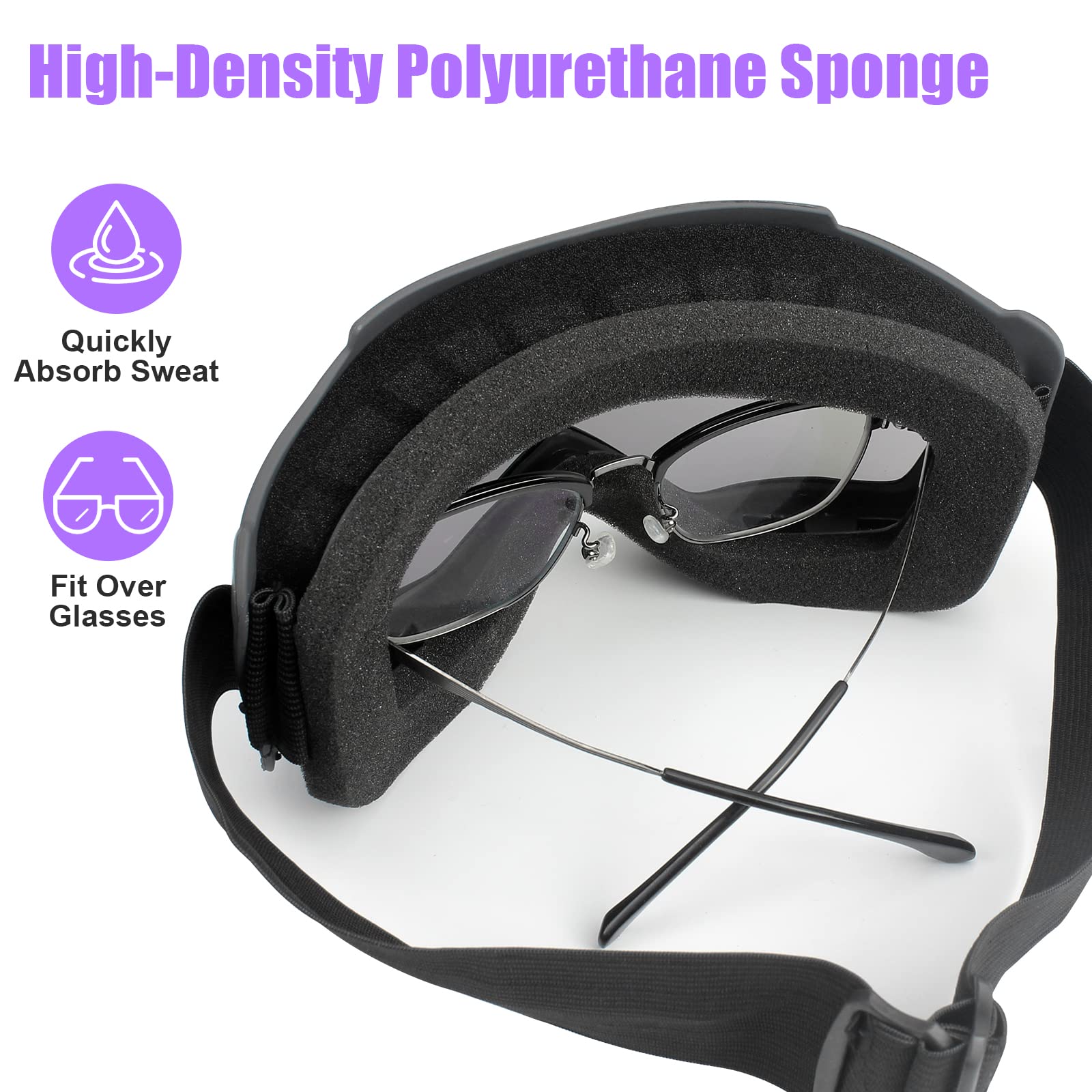 Surpassme 2 Motorcycle Ridding Goggles, Clear/Smoke Lens Dirt Bike Goggles With Uv Protection Motocross/Mx Goggles Compatible He