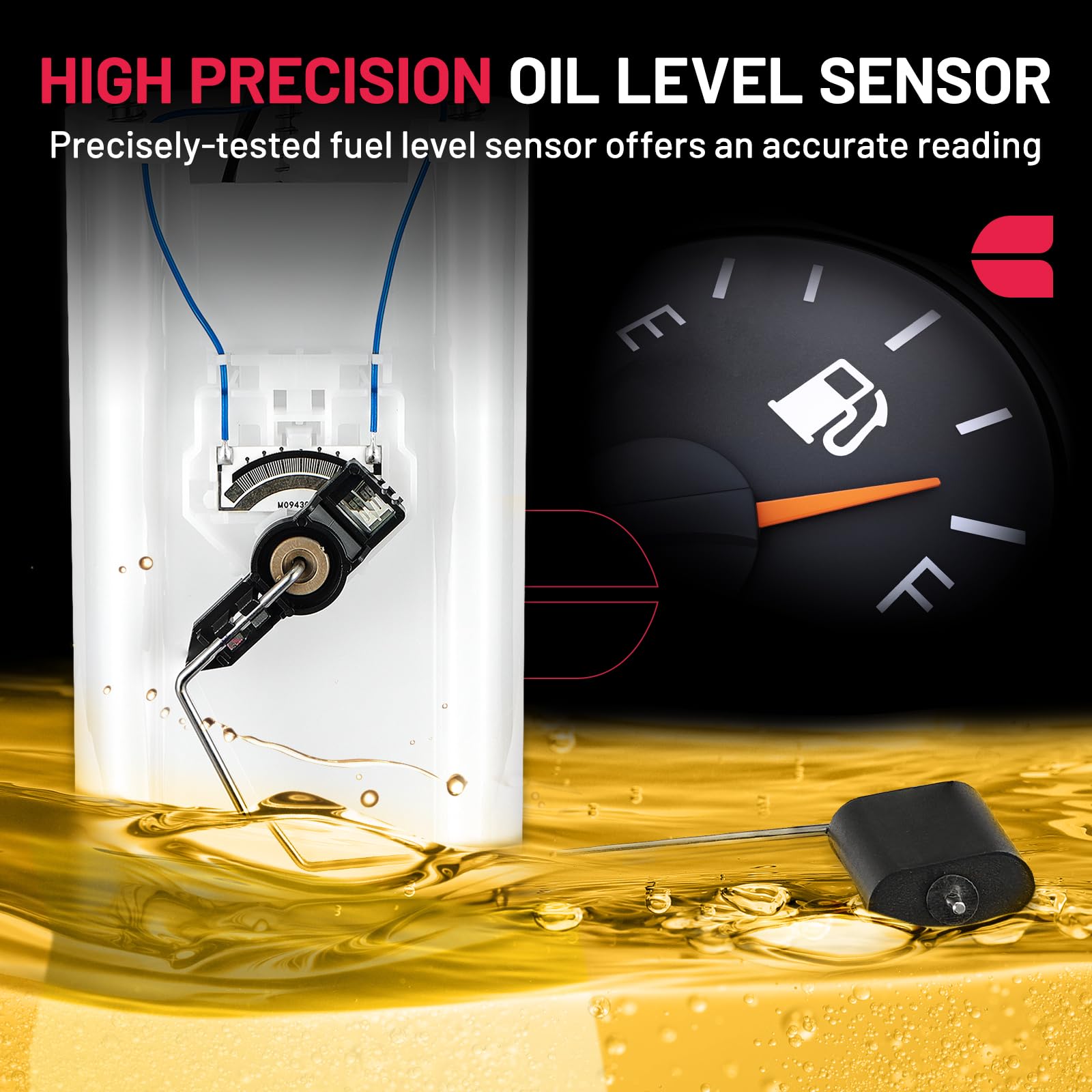 BDFHYK Fuel Pump Module Assembly E2609M Compatible with Ford Fusion L4 1.5L/ L4 1.6L/L4 2.0L,Lincoln MKZ L4 2.0L,2013 2014 2015