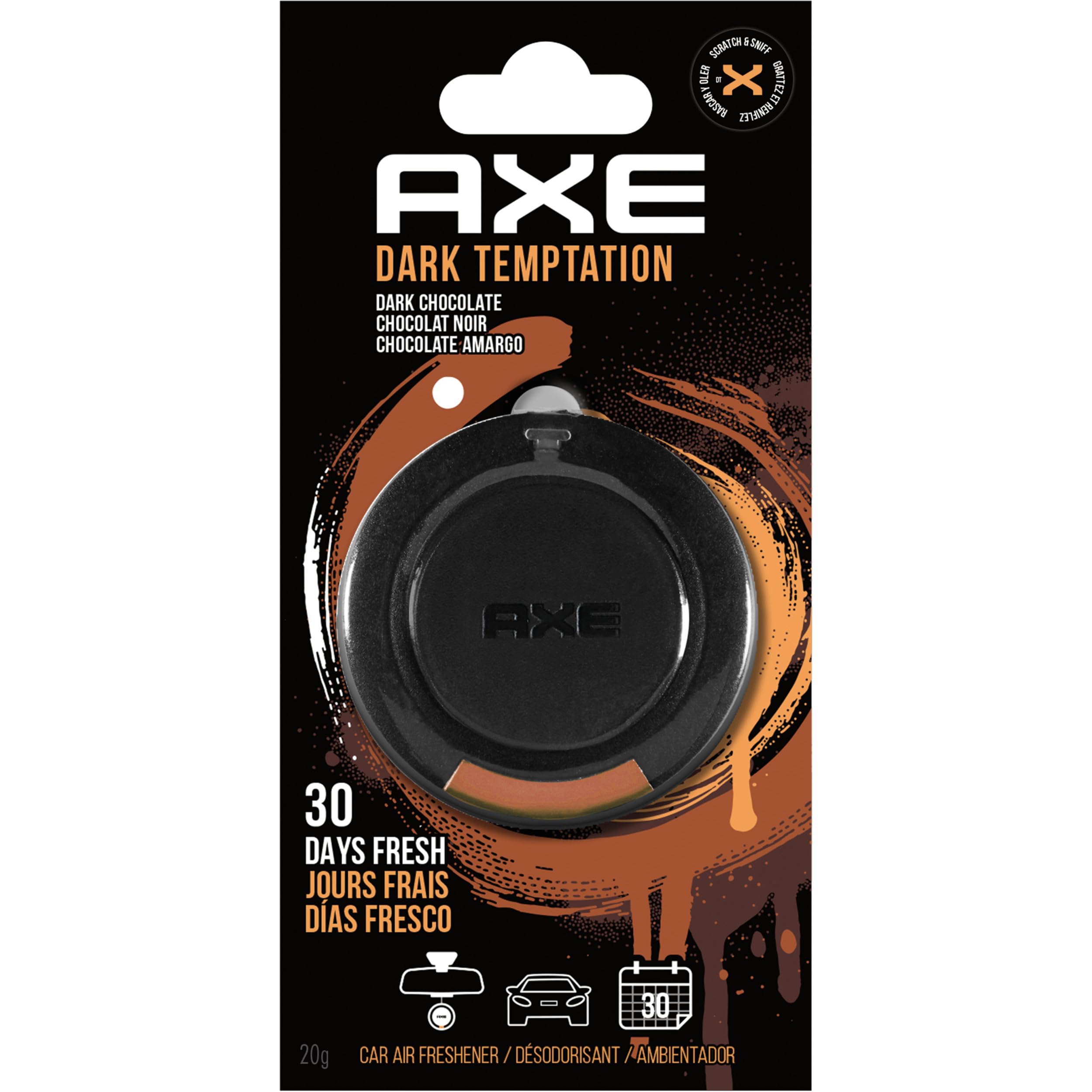 AXE 3D Hanging Gel Car Air Freshener (Dark Temptation Scent, 1 Pack)