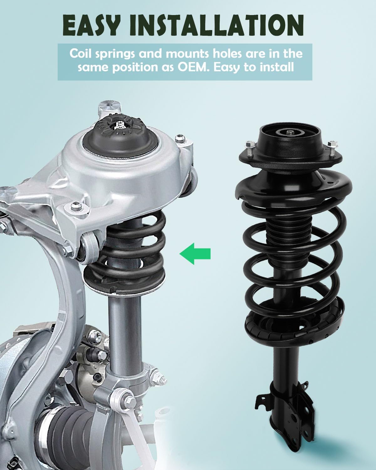 Scitoo 2Pcs Front Quick Complete Strut Assemblies Struts And Shocks For 2010-2012 For Subaru Outback Complete Struts W/Coil Spri