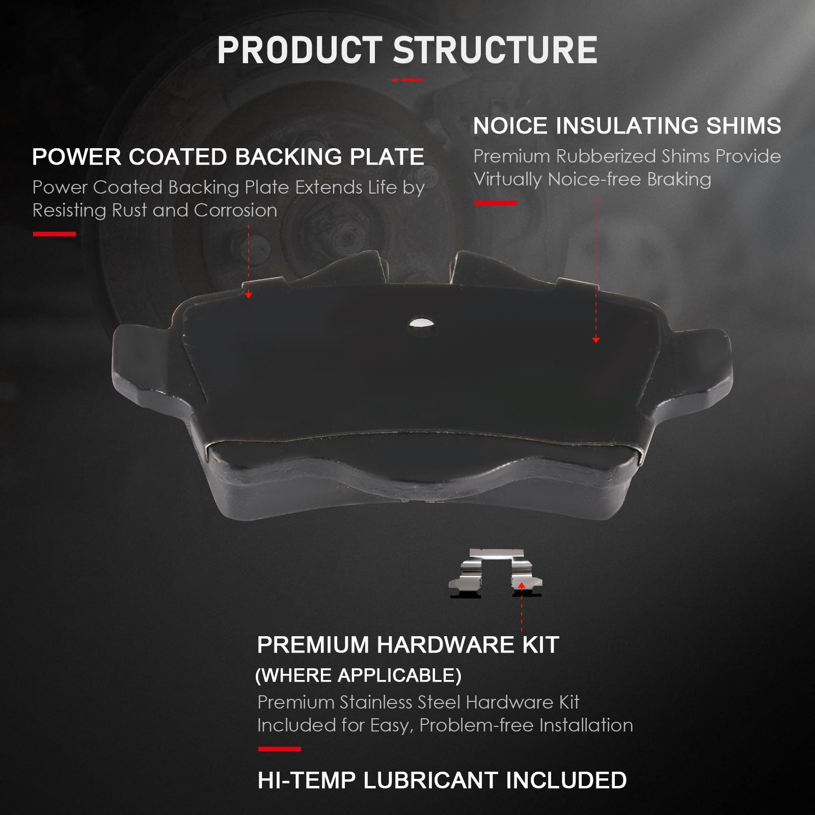 Cciyu D1308 D1309 Front Rear Ceramic Brake Pads Kits 8Pcs Fit For 2007-2016 For Mini Cooper