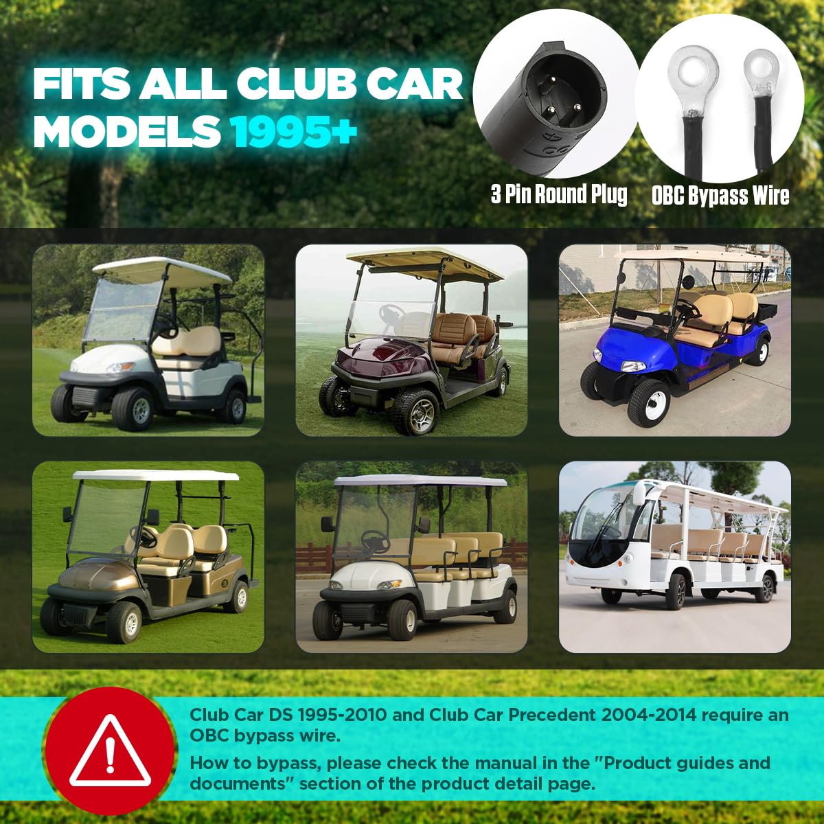 CMTOOL Golf Cart Charger 48 Volt Club Car 18 AMP 48 Volt Golf Cart Battery Charger 1250W Smart Club Car Charger 48V Golf Cart Ch