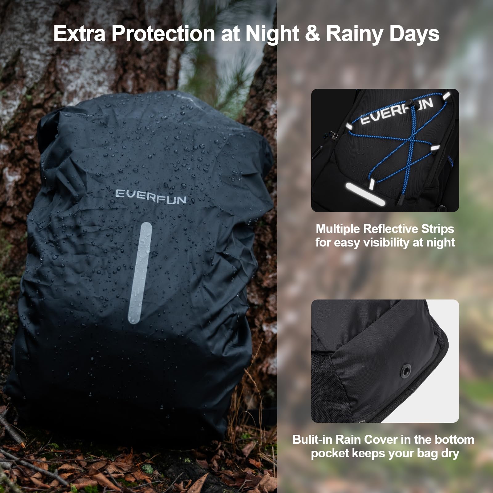 Everfun Hydration Backpack With Water Bladder 3L And Rain Cover, 18L Hiking Water Backpack Women Men Hydration Pack Insulated Lightweight Day Hydropack With Storage For Hiking, Biking, Running, Skiing