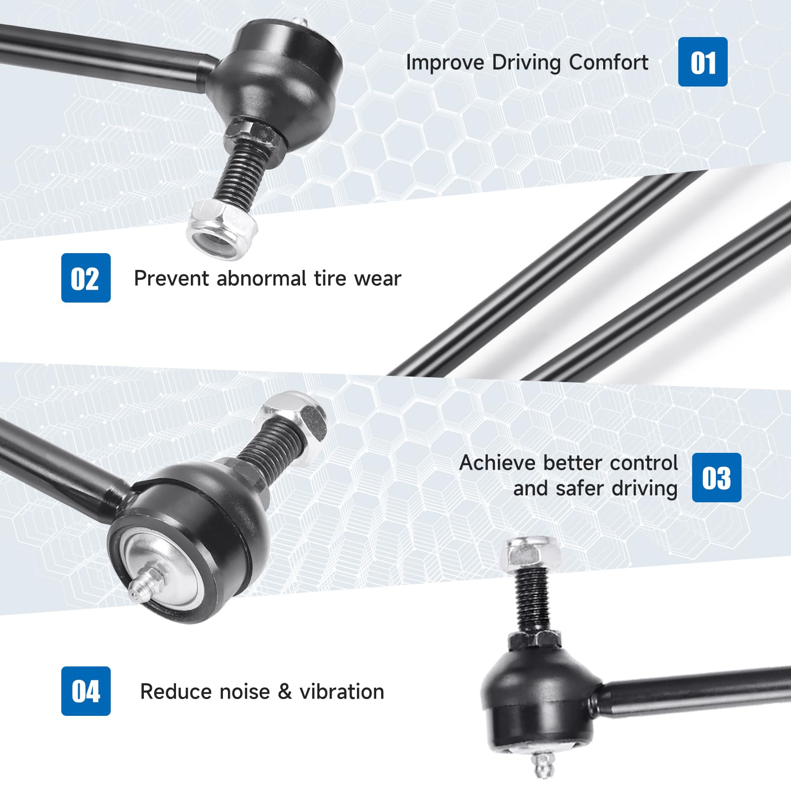 K750523 Sway Bar - Front Stabilizer Bar End Links Compatible With 2012-2022 Hyundai Accent?2011-2016 Elantra?2014-2021 Tucson?20