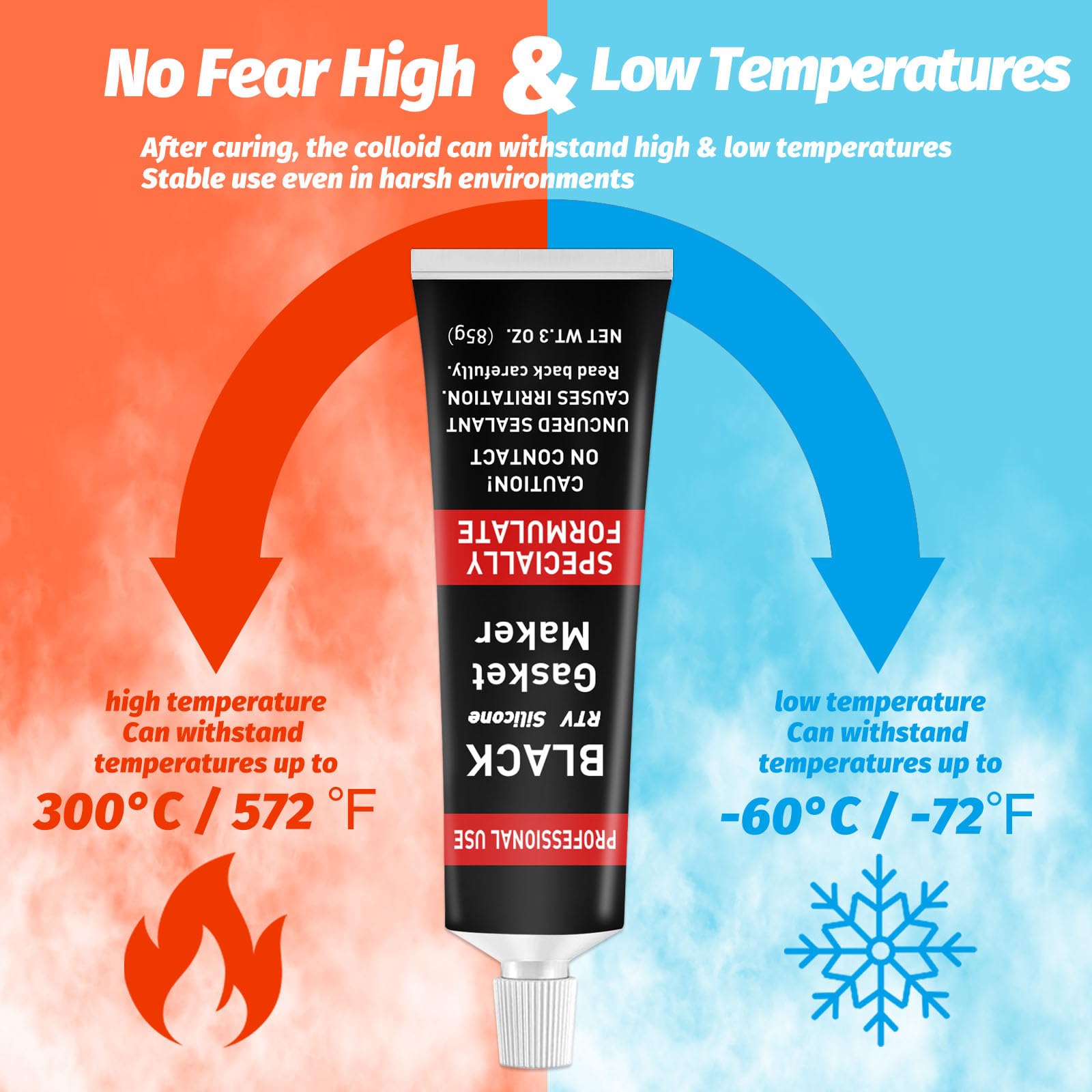 Rtv Silicone Gasket Maker, High Temp Silicone Resist Oil, Anti-Freeze Rtv Silicone Sealant For Engines, Gearboxes, Pumps, Superc