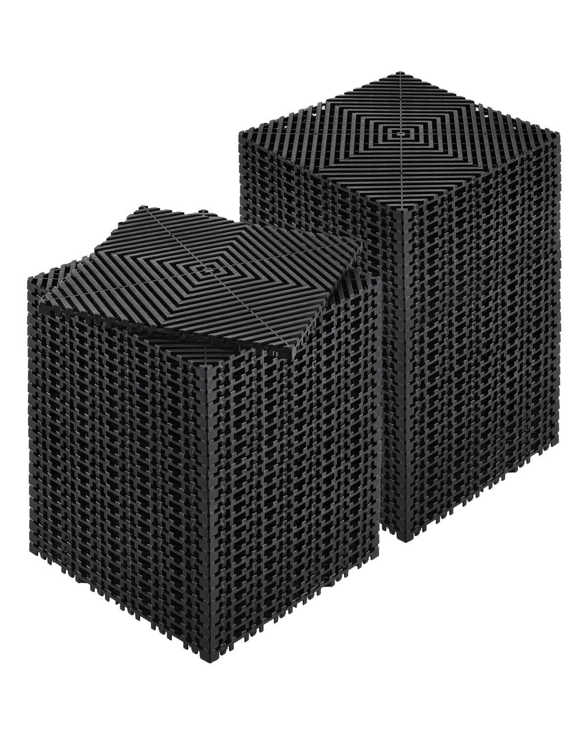 VEVOR Interlocking Drainage Mat, 12    x 12    Modular Interlocking Cushion, 55 Pcs Splicing Drainage Mats, Non-Slip Black PP Dr