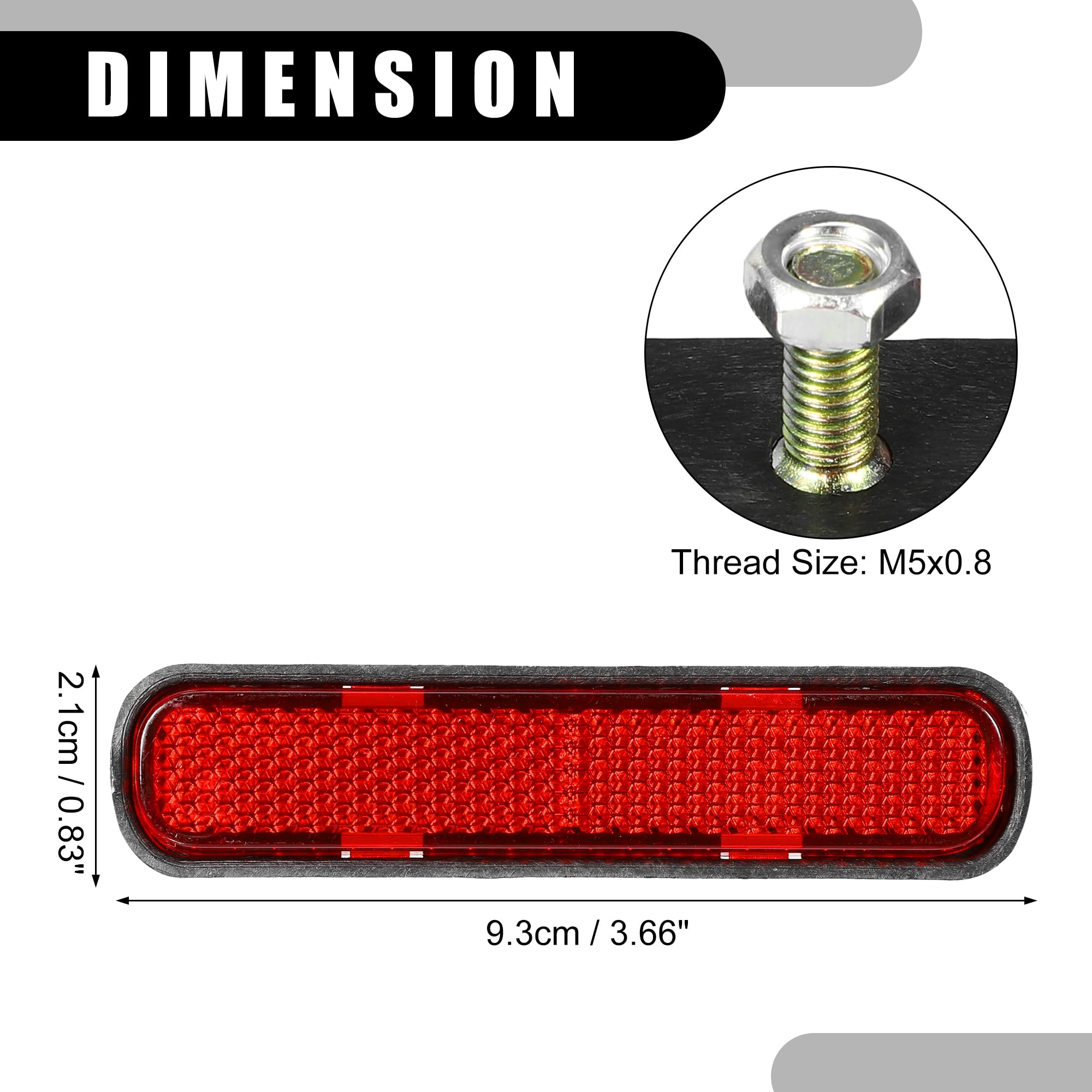 Partuto 5Pcs 3.66''X0.83'' Universal Reflector - Oval Motorcycle Bike Safety Reflector Increase Visibility And Safety On The Roa