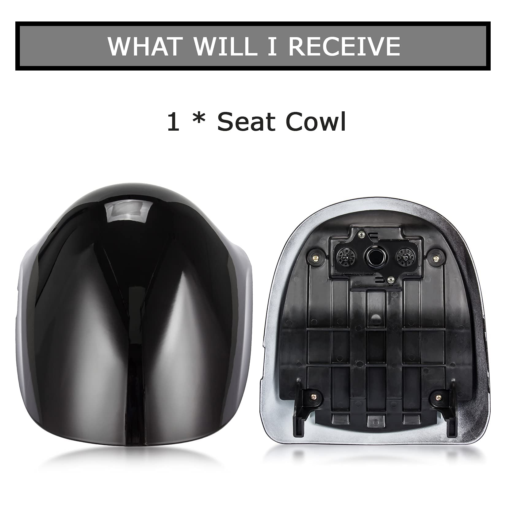 PSLER Cowl Rear Seat Cover Rear Seat Fairing Cover for Hayabusa GSXR1300 1996-2007 (Black)