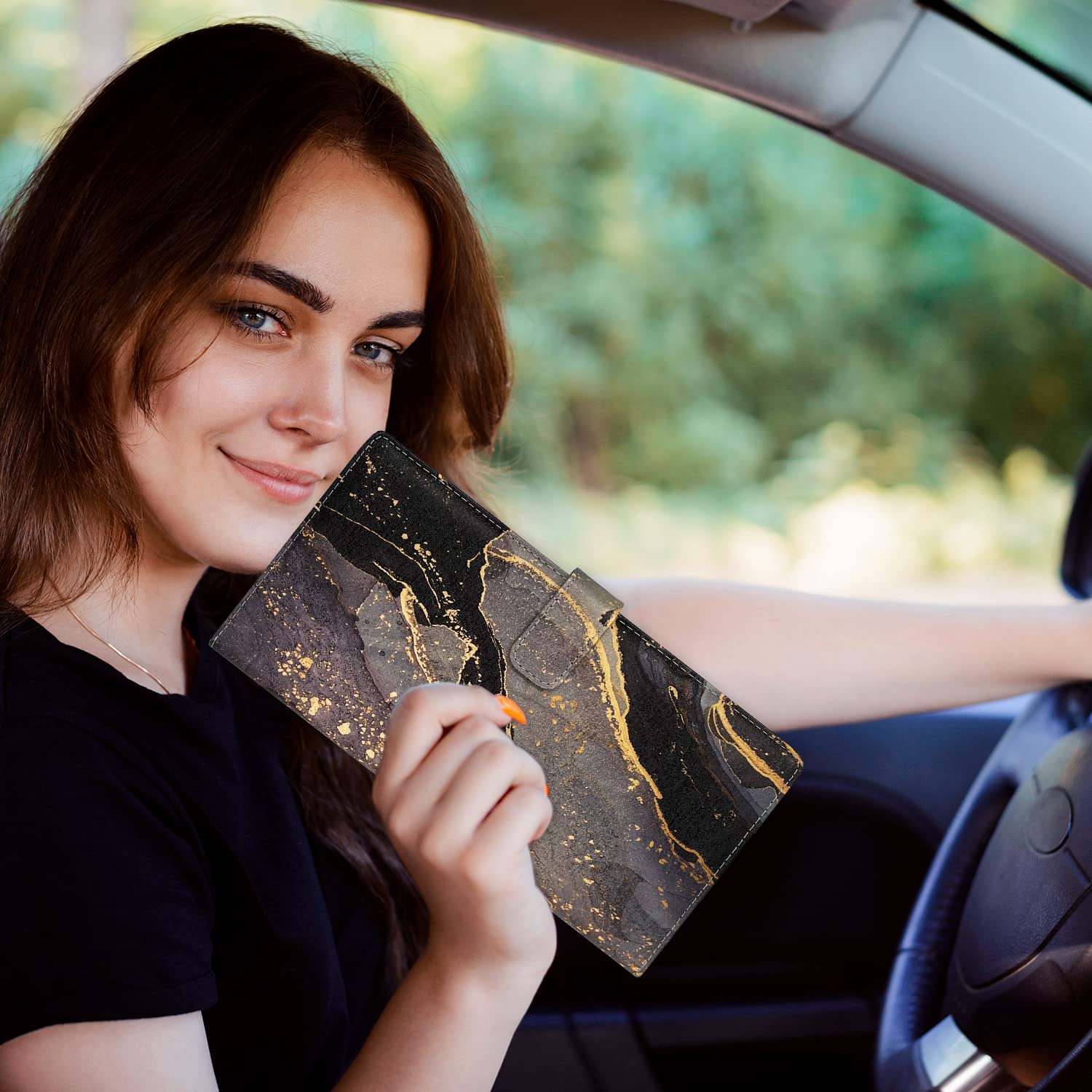 Rsaquar Car Registration And Insurance Holder, Glove Box Organizer Car Accessories, Car Document Holder For Cards, Driver Licens