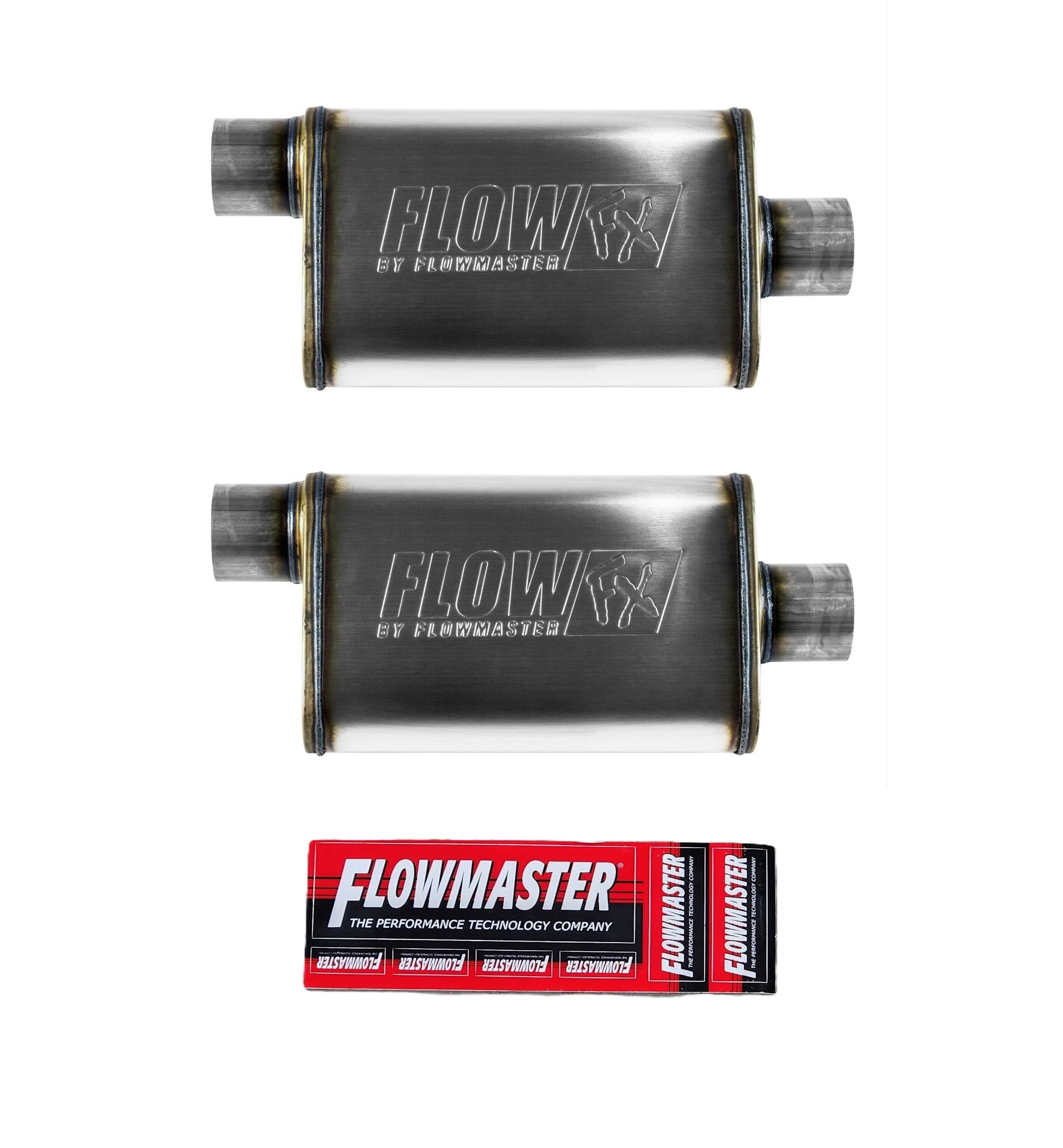 Flowmaster 71229 FlowFX Muffler 409S 3.00 Offset In / 3.00 Center Out Moderate (2 Pack) by MAPerformance w/Sticker