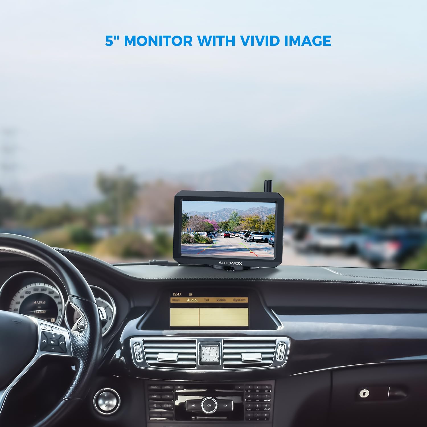 Auto-Vox W7 Wireless Backup Camera 5'' Hd Monitor, Easy Install Stable Digital Signal Back Up Camera System, Ip69 Waterproof Nig