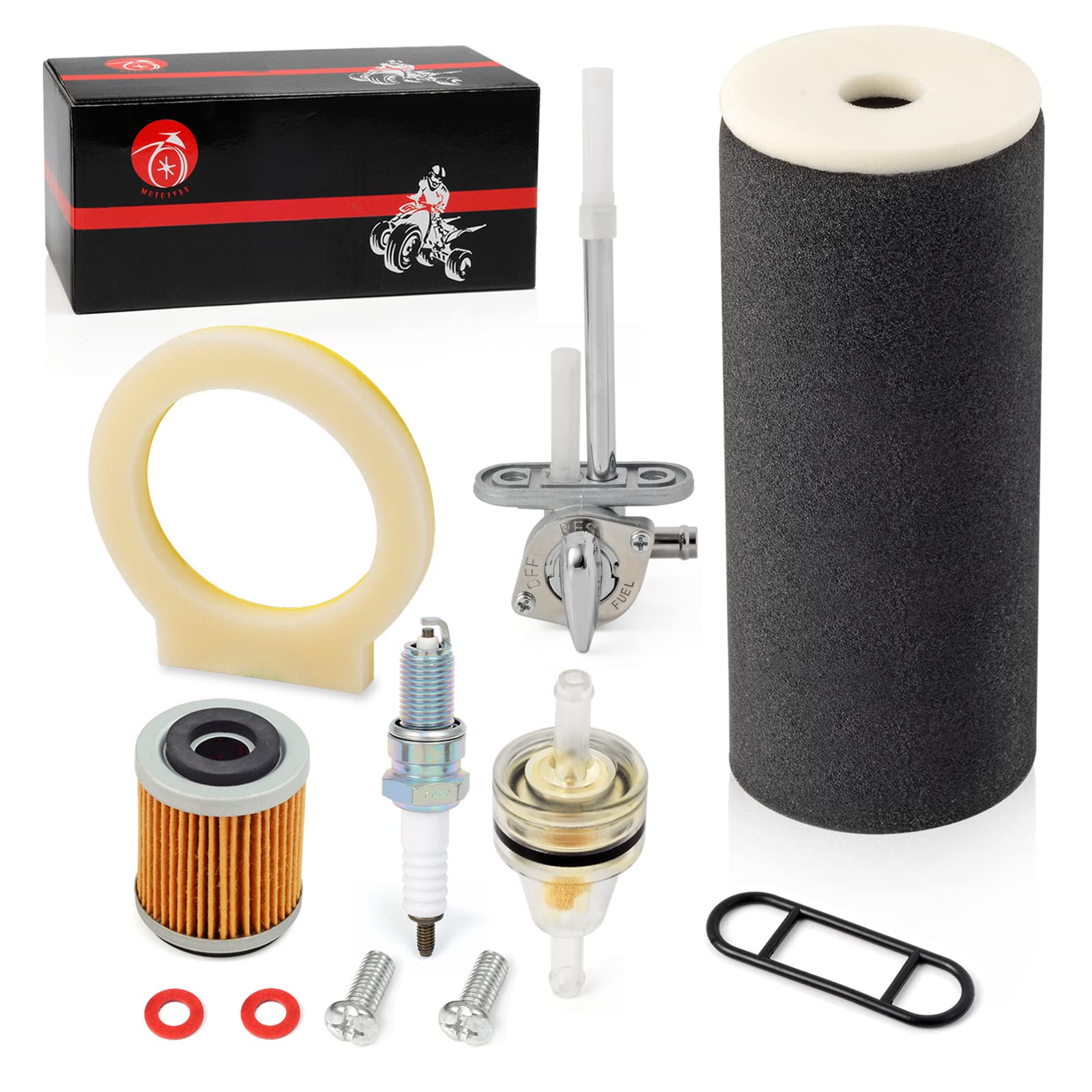 Air Filter Foam & Fuel Valve Petcock kit Oil Filter For Yamaha Warrior 350 Raptor 350 Wolverine 350 1987-2013 1UY-14451-00