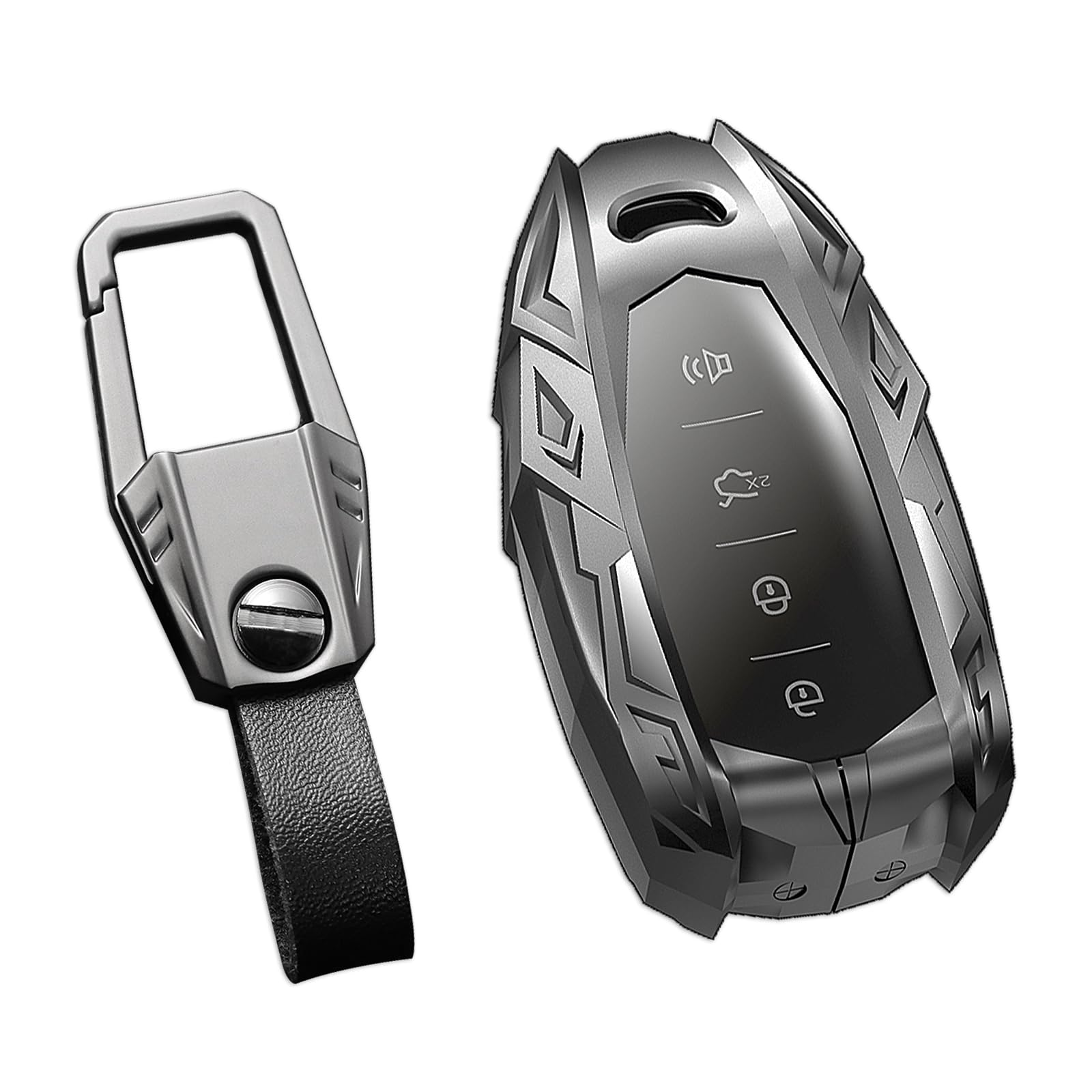 Ocezbiis For Chevrolet Key Fob Cover,Keychain,Zinc Alloy Protection Car Key Case for Chevy Equinox Malibu Camaro Cruze Blazer Tr