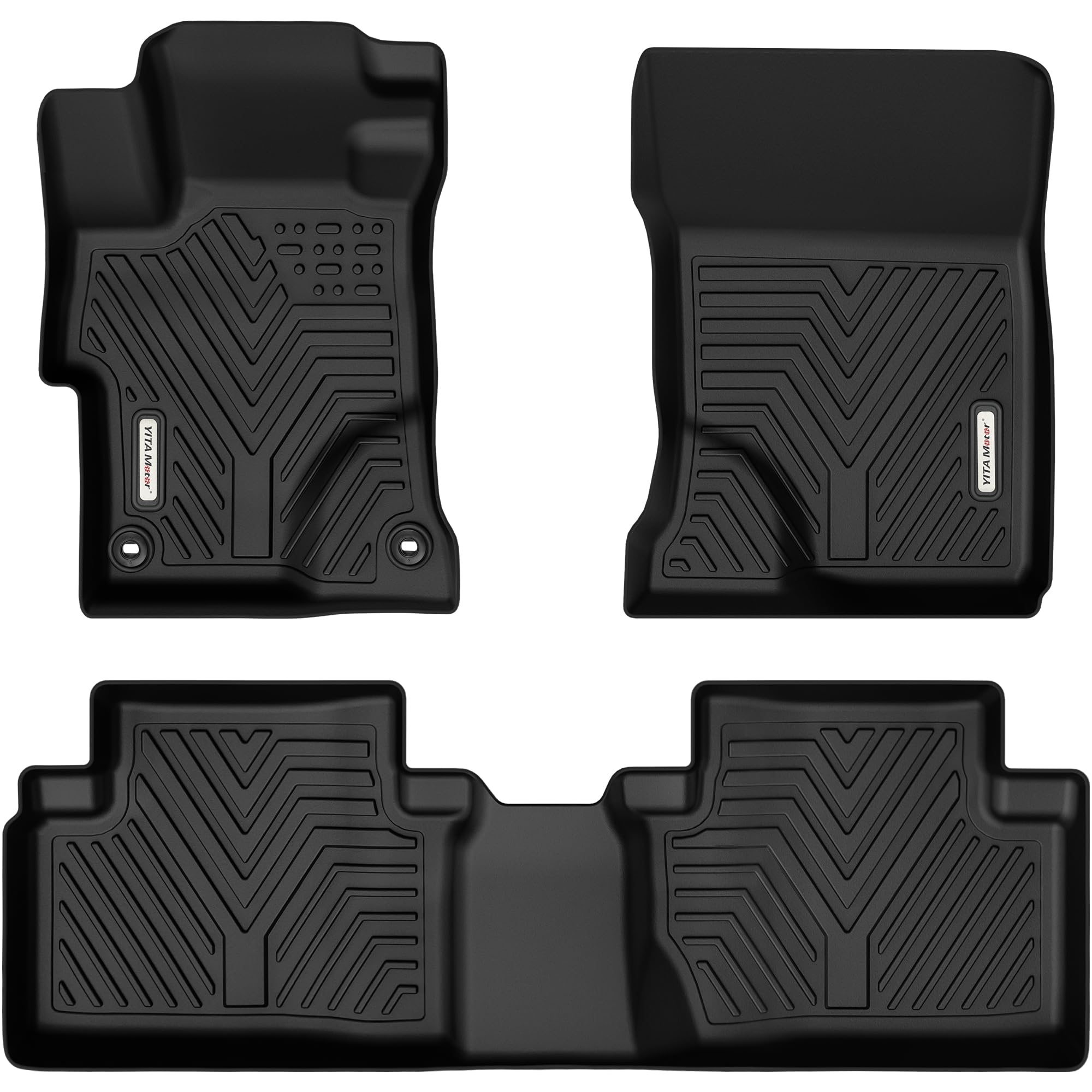 Yitamotor Floor Mats Compatible With 2012-2015 Honda Civic, Black All-Weather Custom Fit Front 1St & 2Nd Row Floor Liner Set
