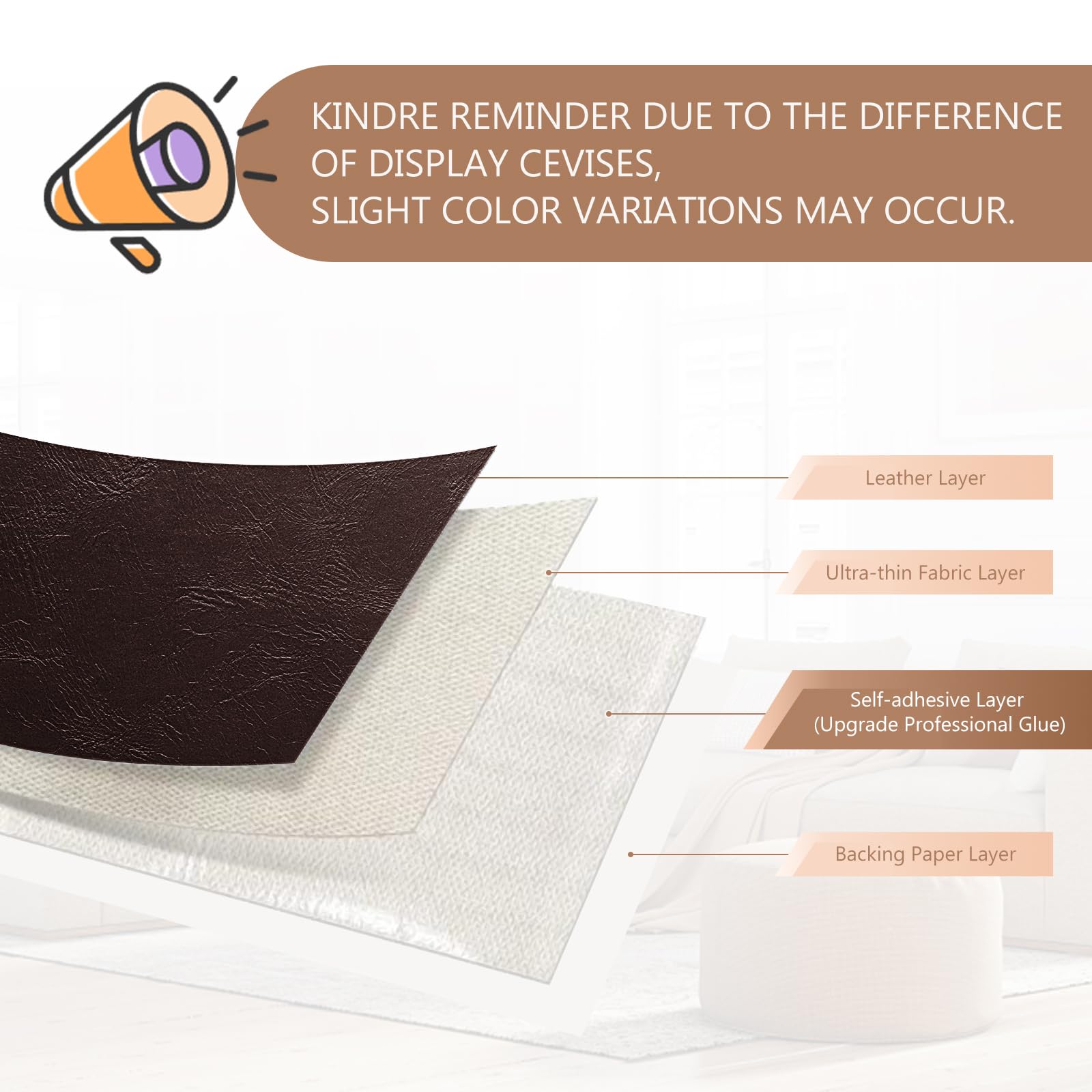 Oaz Leather Repair Patch Self Adhesive, 4X63 Inch Leather Repair Kit For Furniture, Leather Repair Tape For Car Seat, Sofa, Couc