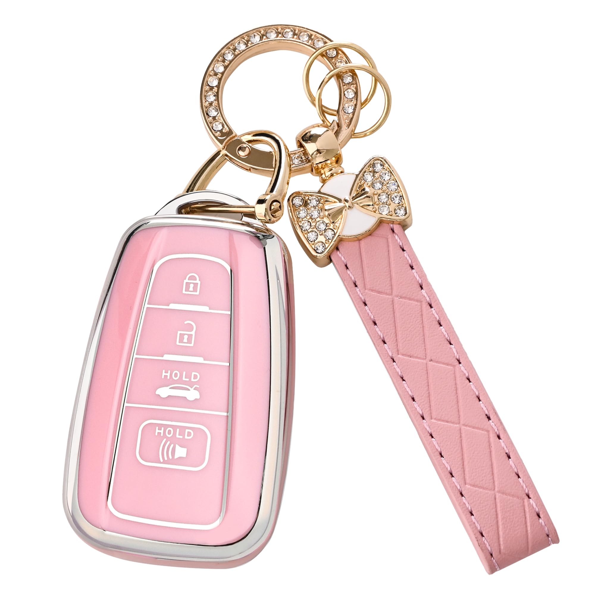 for Toyota Key Fob Cover - Soft TPU Key Case Protector Fit for 2018-2024 RAV4 Camry Avalon Corolla Highlander C-HR Prius Corolla