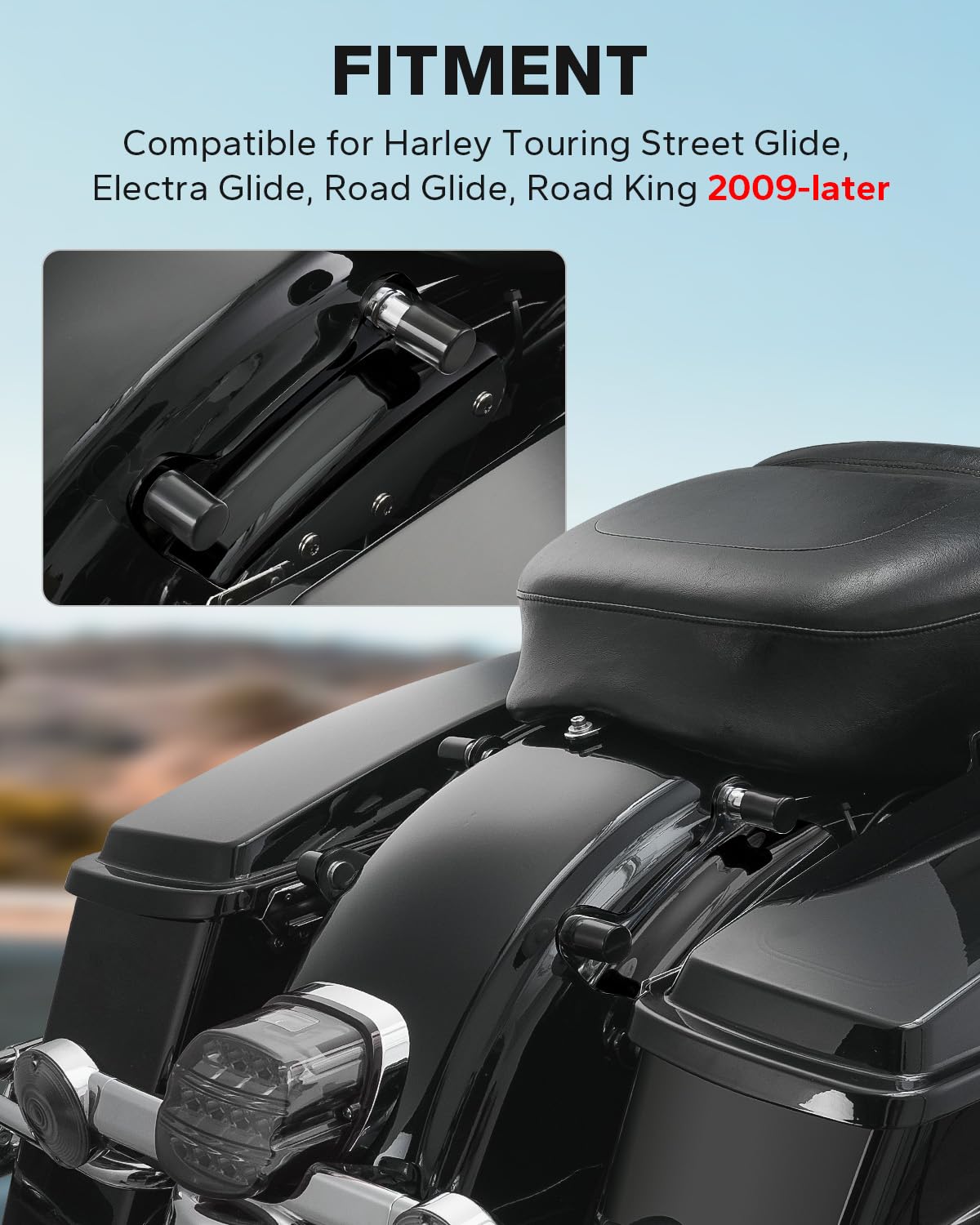 Amazicha 4 Pcs Black Docking Hardware Cover Kit Compatible With Harley Davidson Touring Electra Glide Road King Street Glide 2009-Later
