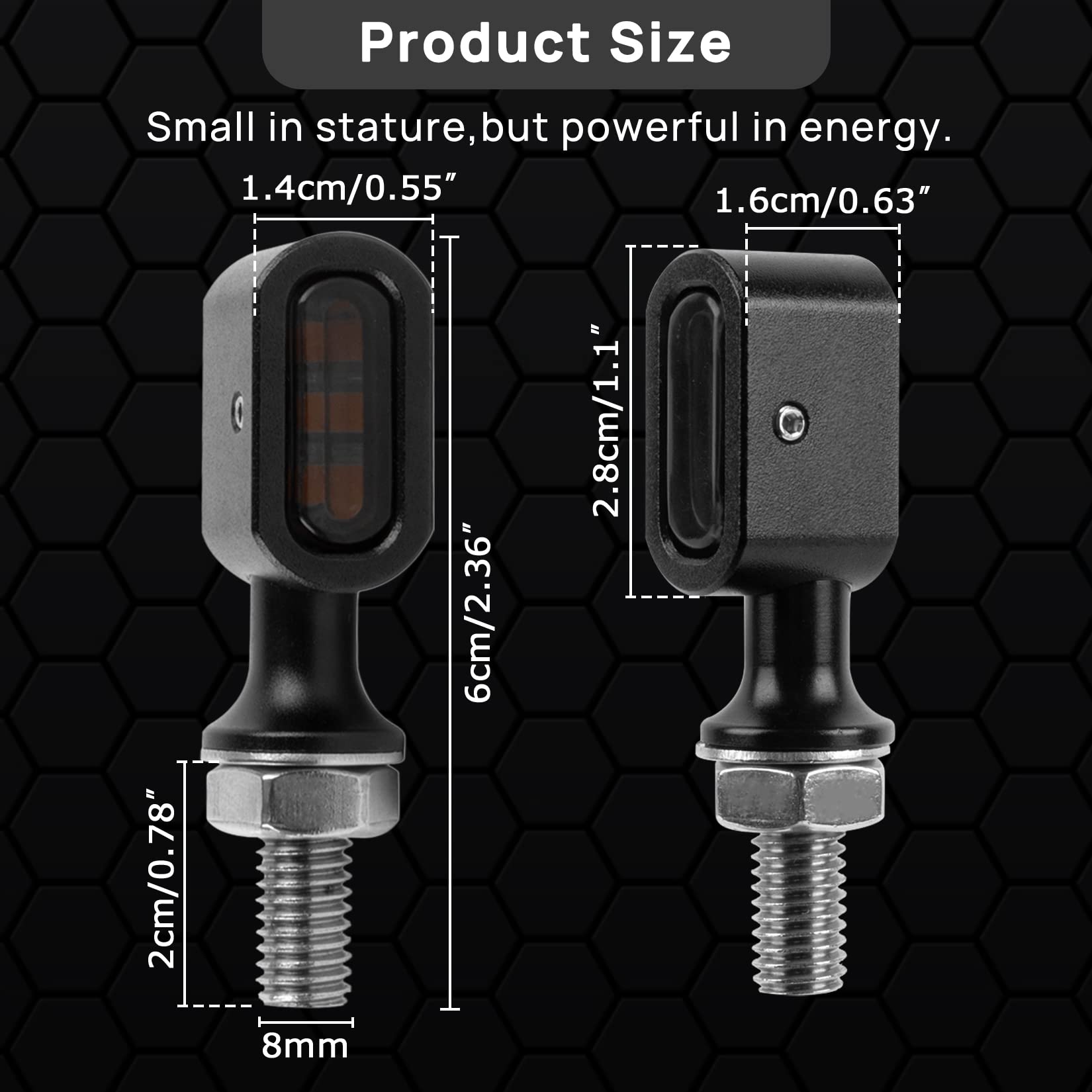 Psler Mini Led Turn Signal Lights Blinkers Small Front Rear Indicators Fit For H-Arley D-Avidson Modified Hopper Bobber Cafe Race Style H-Onda K-Awasaki S-Uzuki T-Riumph Y-Amaha C-Ruiser Street Bike