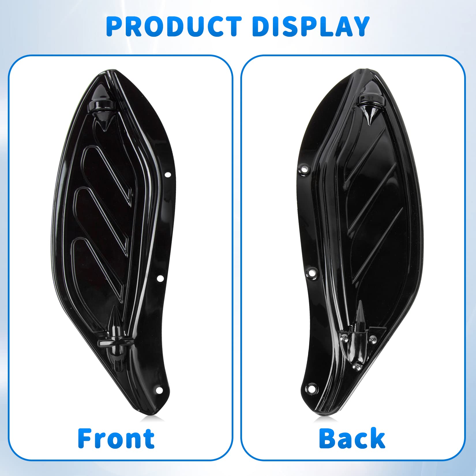 Adjustable Air Deflector, PSLER Side Wing Deflectors Fairing Air Deflector for Touring Street Glide, Electra Glide, Trike, Ultra