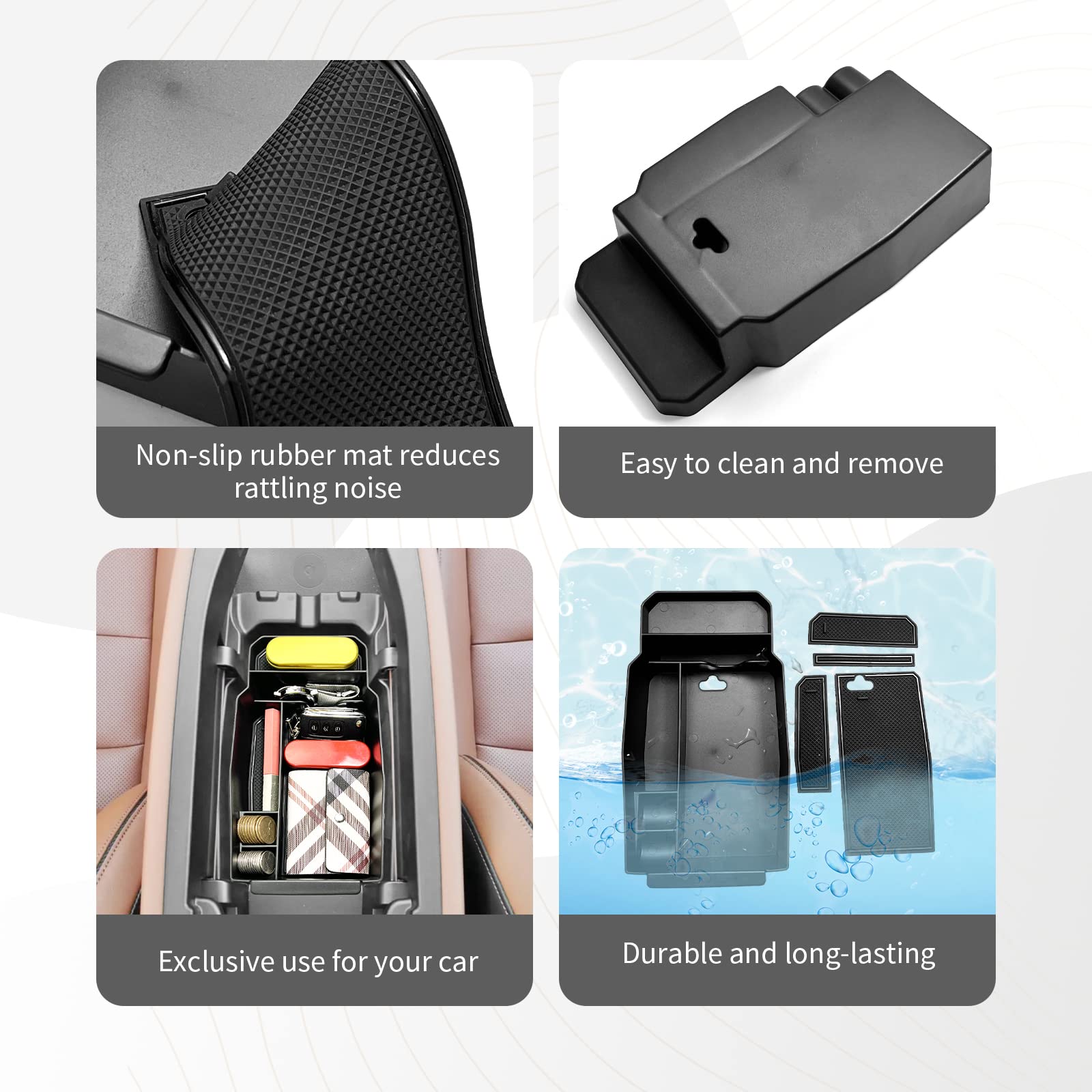 Cdefg 2023 2024 2025 Cx-50 Center Console Organizer Tray For 2023 2024 2025 Mazda Cx-50 Middle Console Armrest Storage Box 2023 2024 2025 Cx50 Accessories(Black)