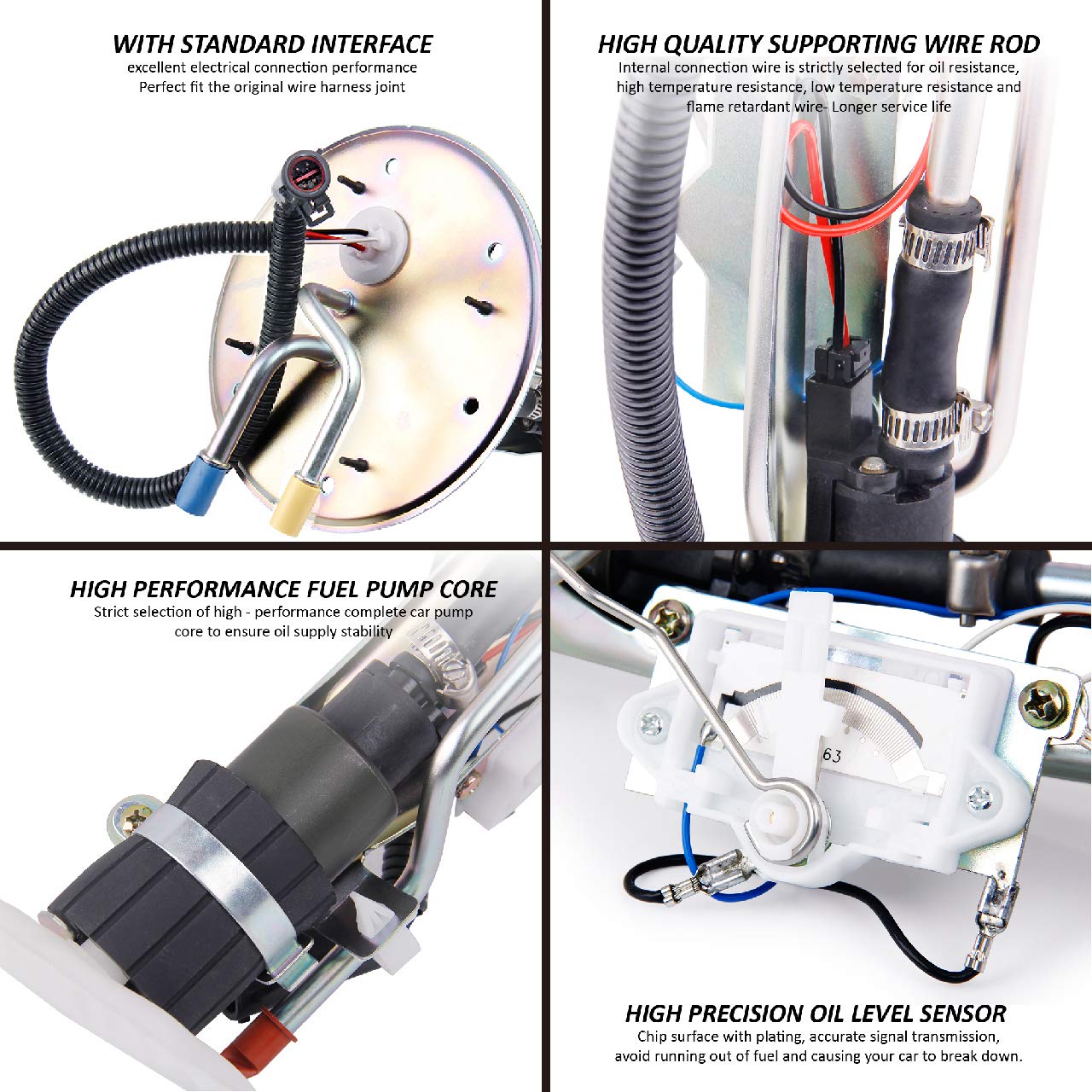 CarBole Fuel Pump Assembly for 1999-2003 Ford F-150, 1999 F-250, E2237S, Metal, White, Professional Quality