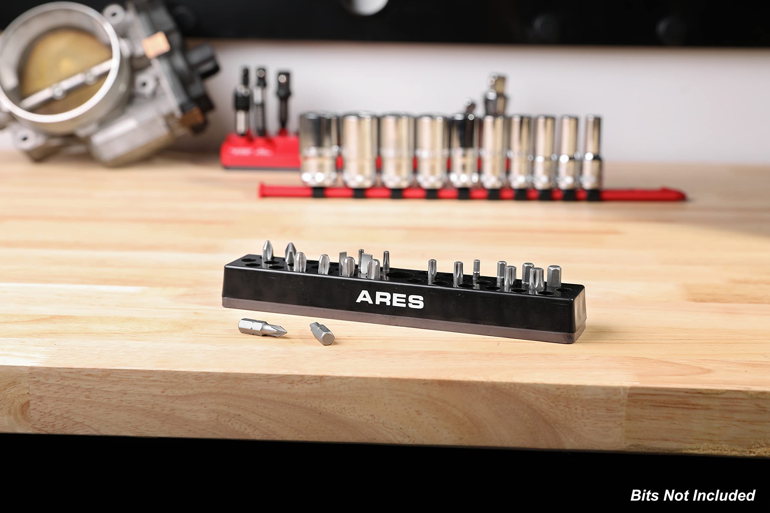 Ares 70080-37 Hole Hex Bit Organizer With Strong Magnetic Base - Keep Your Favorite Specialty, Drill, Tamper & Quick Change Bits