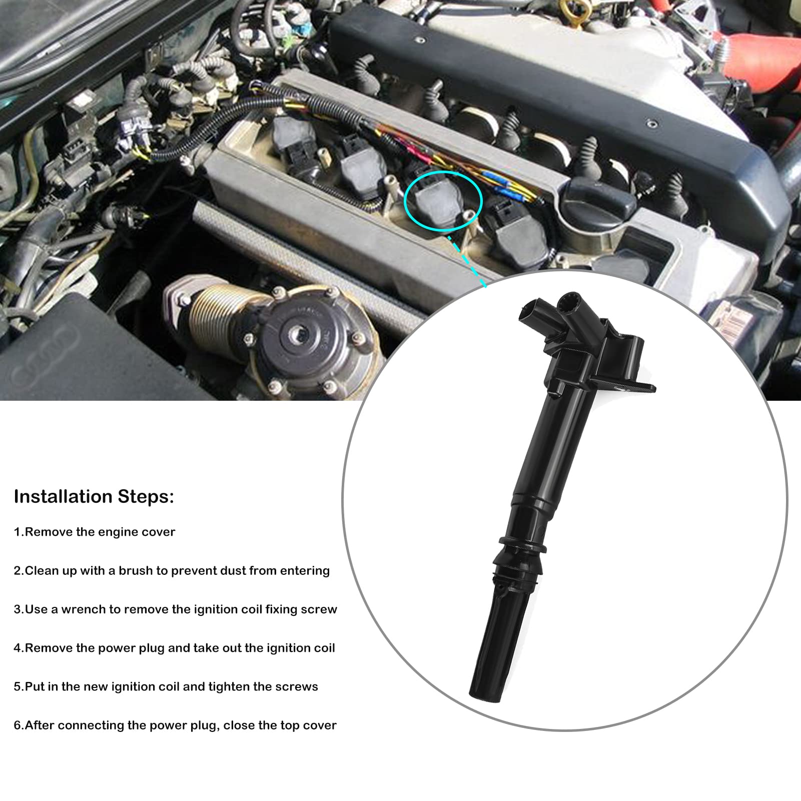 Set Of 8 Ignition Coils Fits For 6.2 V8 Ford F250 F350 E350 Super Duty 2010 2011 2012 2013 2014 2012 2016 2017 Coil Packs Driver