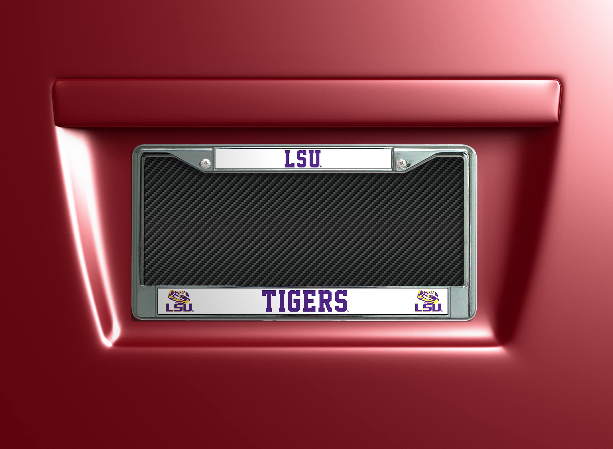 Rico Industries Ncaa Lsu Tigers Standard 12'' X 6'' Silver Chrome Frame With Decal Inserts