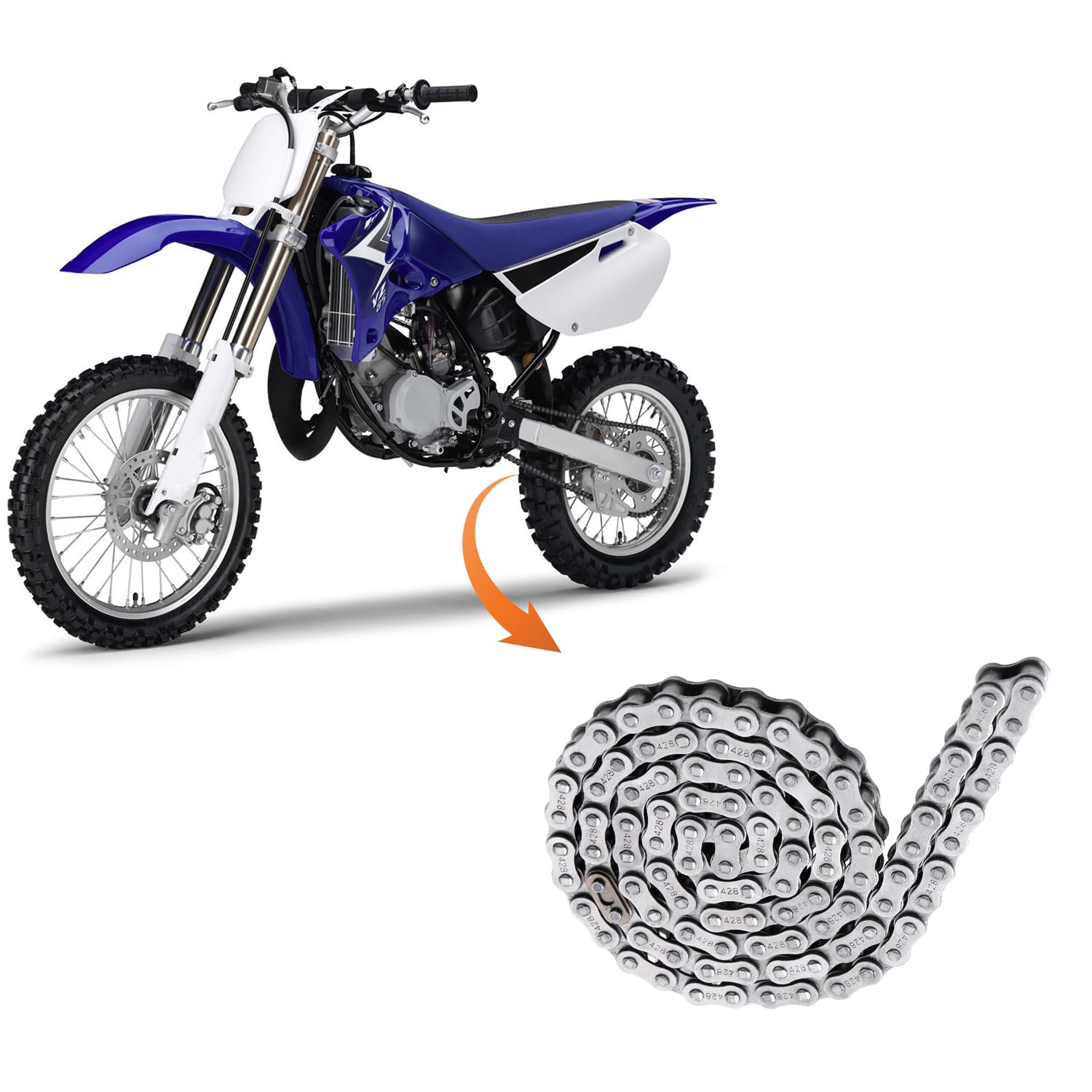 Kamier 428 Drive Chain 102 Link Breaker Heavy Duty For 70Cc 90Cc 110Cc 125Cc Ttr Yz80 Yz85 Apollo Rfz Suzuki Trailmaster Vitacci