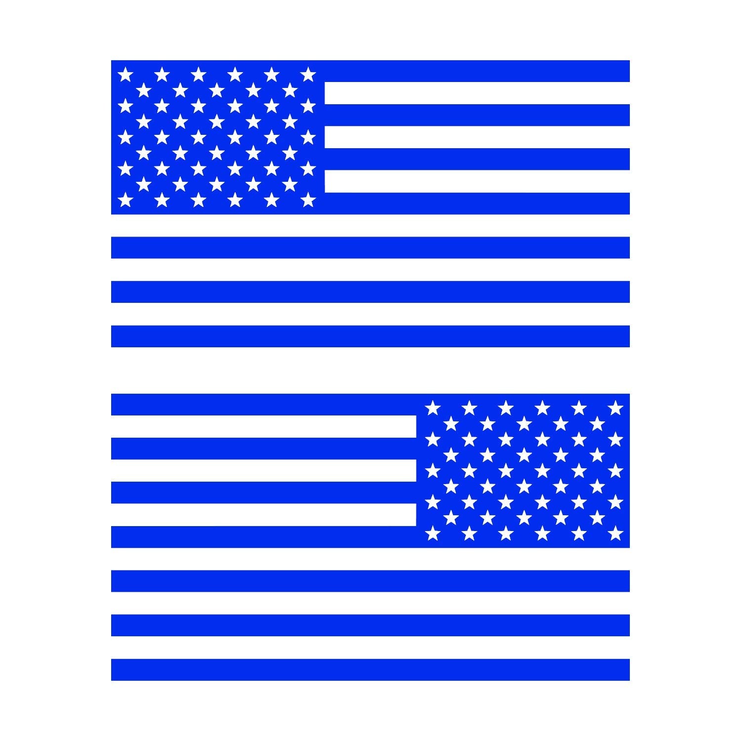 American Us Flag [Pick Color/Size] Vinyl Decal Sticker For Laptop/Car/Truck/Window/Bumper (18In Subdued Pair, Matte Blue)