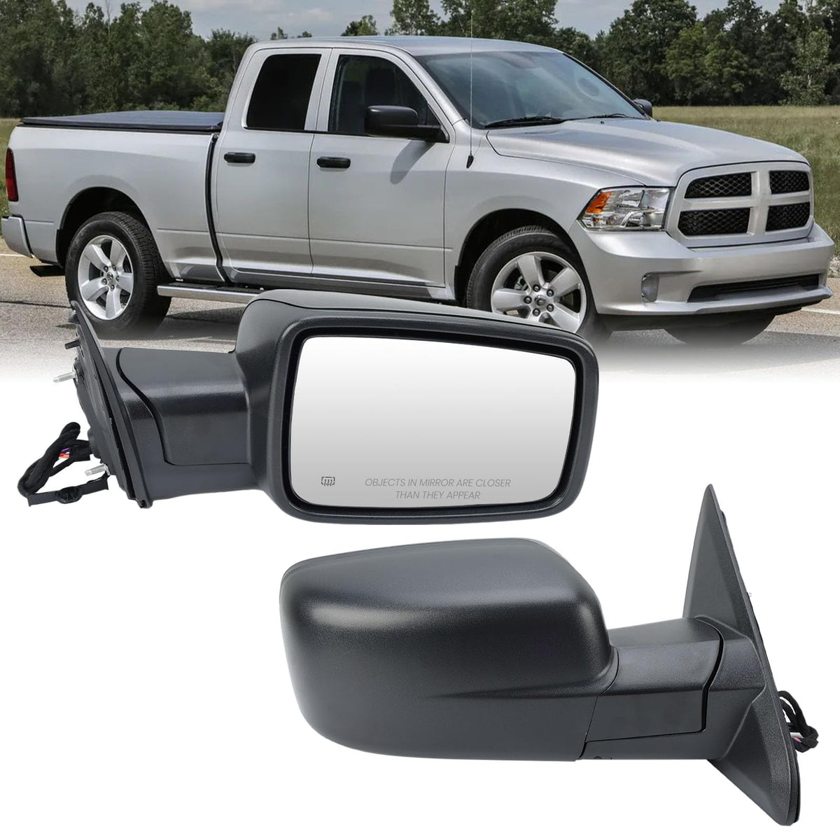 MOFOAP Right Passenger Side Mirror Compatible with Ram 1500 2014-2018, 1500 Classic 2019-2022, 2500 2013-2018 Mirror with Heated