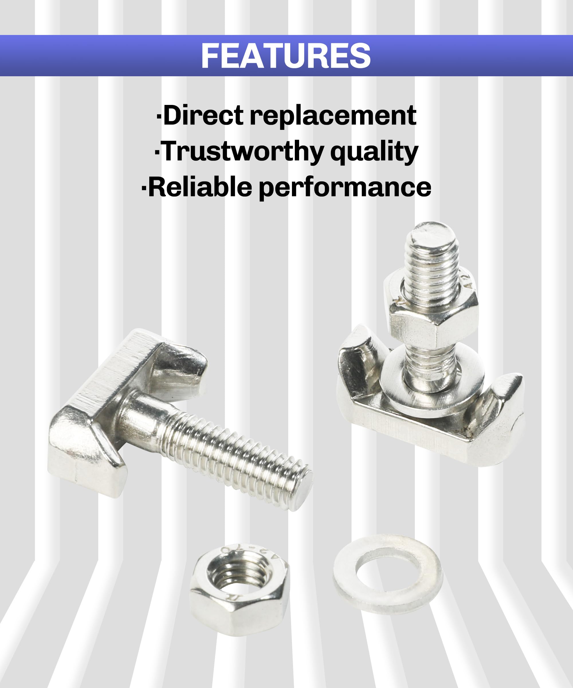 bylikeho Battery Terminal Bolt,Car Accessories Battery Terminal T-Bolt Kit,Battery Terminal Nuts Replacement,Car Battery Cable E