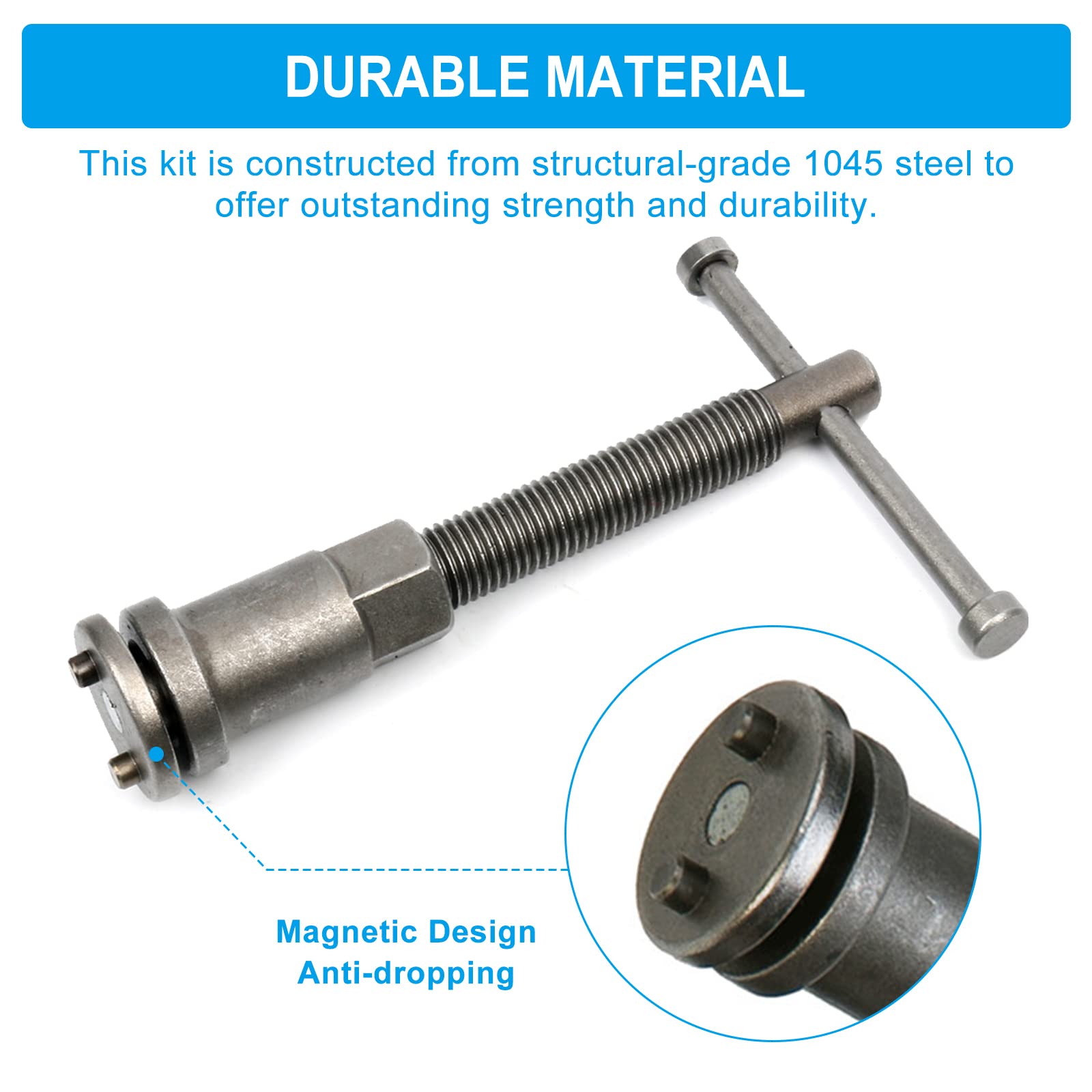 8MILELAKE 24pcs Disc Brake Caliper Compression Wind Back Tool Kit, Heavy Duty Brake Piston Caliper Compression Tool Set for Brak