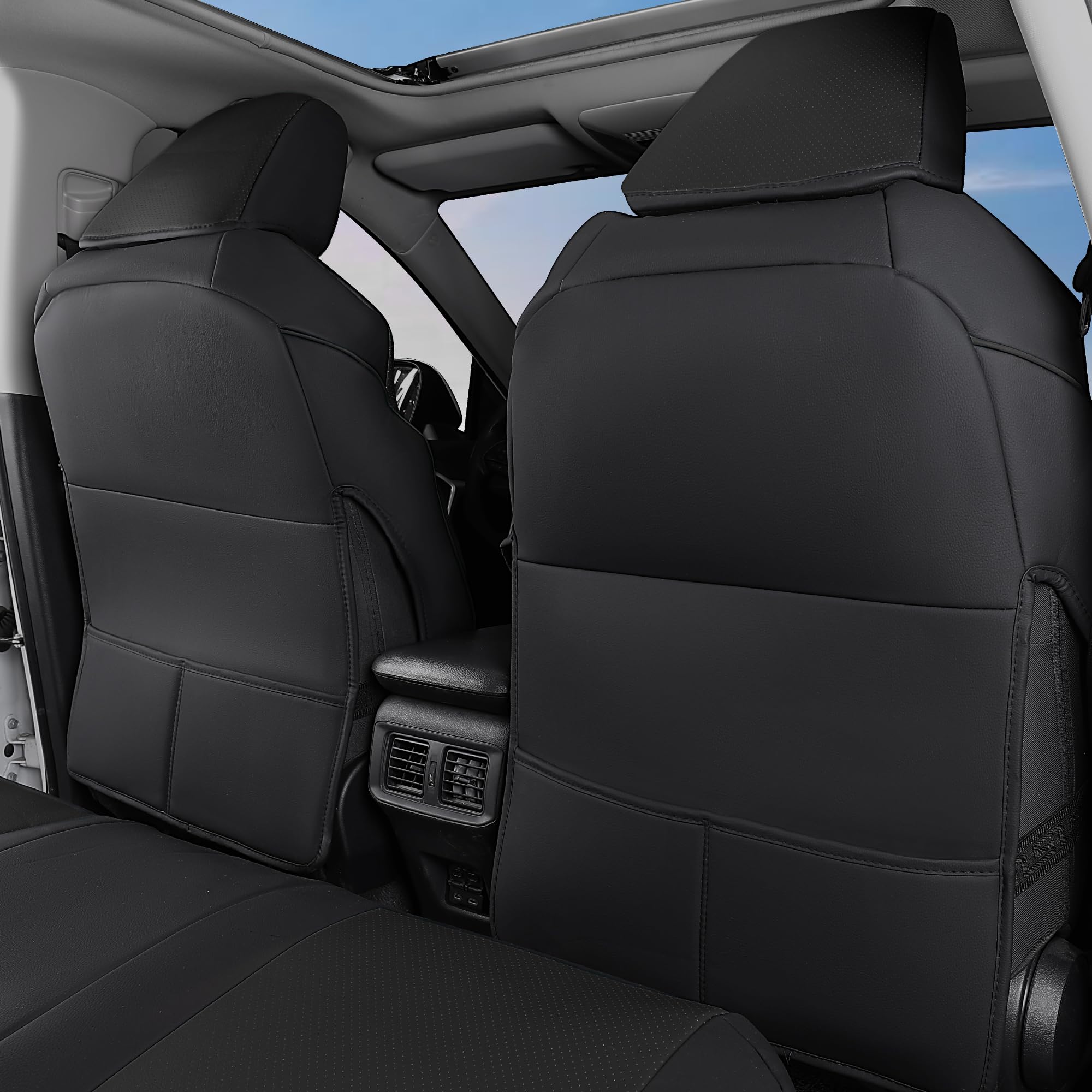 AOOG Leather Car Seat Covers Fit RAV4, Waterproof Faux Leather Seat Covers Custom Fit for Toyota RAV4 2019 2021 2022 2023 LE,XLE