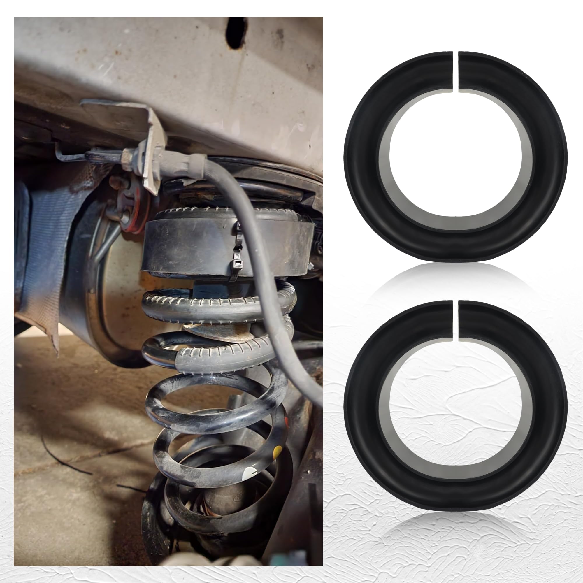 2PCS Coil Spring Spacer for 5-5.5 Inch Car Enhance Spring Rate,Heavy-Duty Coil Spring Booster of Vibration Damping Thick Rubber 