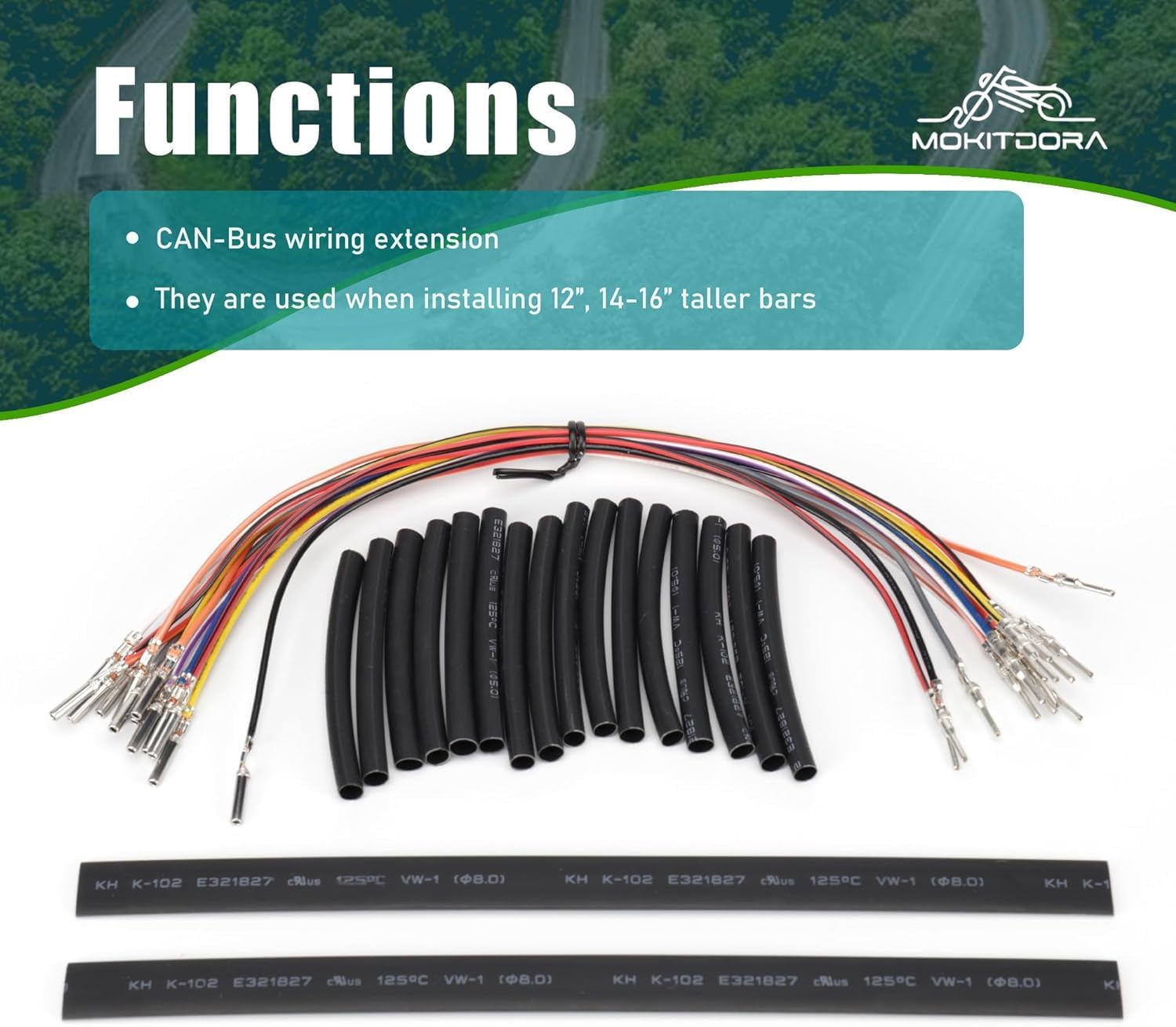 MoKitDora 14''-18'' CAN-Bus Handlebar Wiring Extension Harness Kit for 1996-2006 Harley Softail Dyna Sportster XL