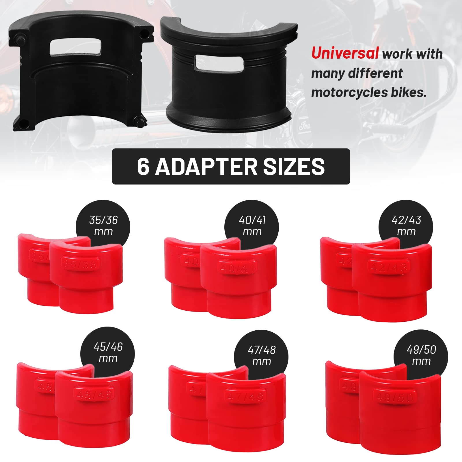 Motorcycle Fork Seal Driver Tool Kit Endxedo Universal 14Pcs Fork Seal Installer Driver Removal Set For 35Mm-50Mm