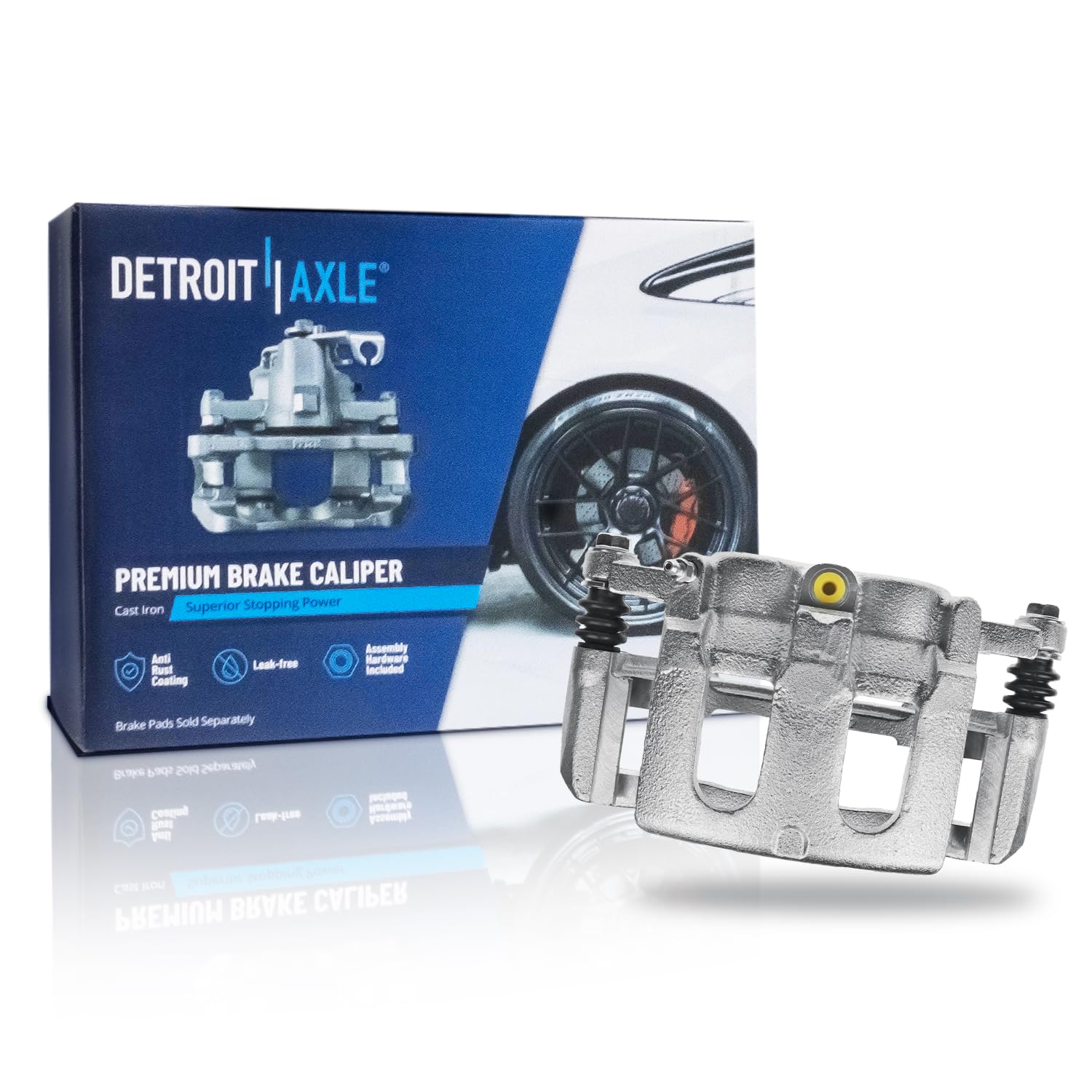Detroit Axle - Front Right Brake Caliper for Ford Explorer Flex Taurus Lincoln MKT MKS Passenger Side Brake Caliper with Bracket