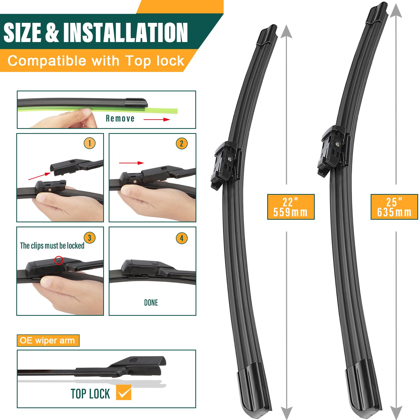 Kvq Windshield Wiper Blades Replacement For Vw Volkswagen Tiguan 2018 2019 2020 2021 Original Factory Quality Front Rear Wiper B