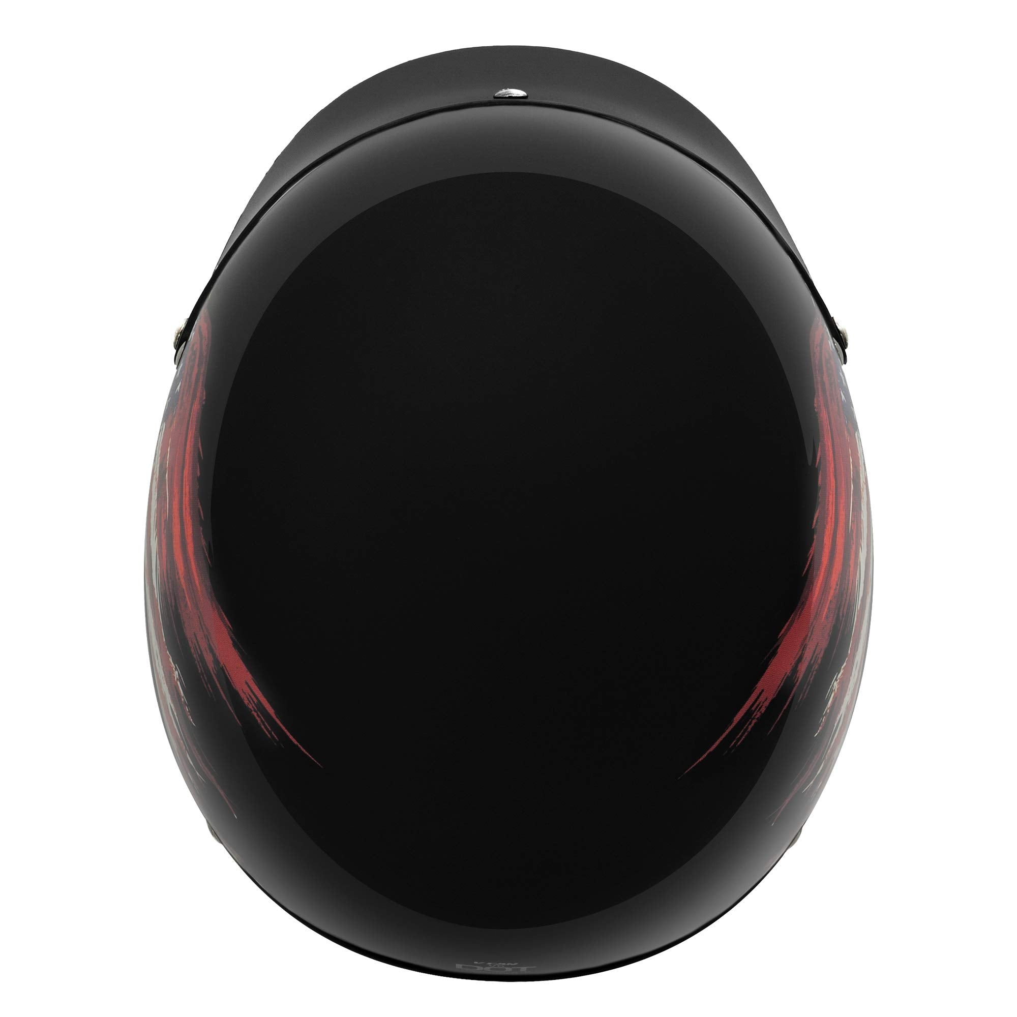 Vcan Cruiser Solid Gloss Black Half Face Motorcycle Helmet (Flag, Large)