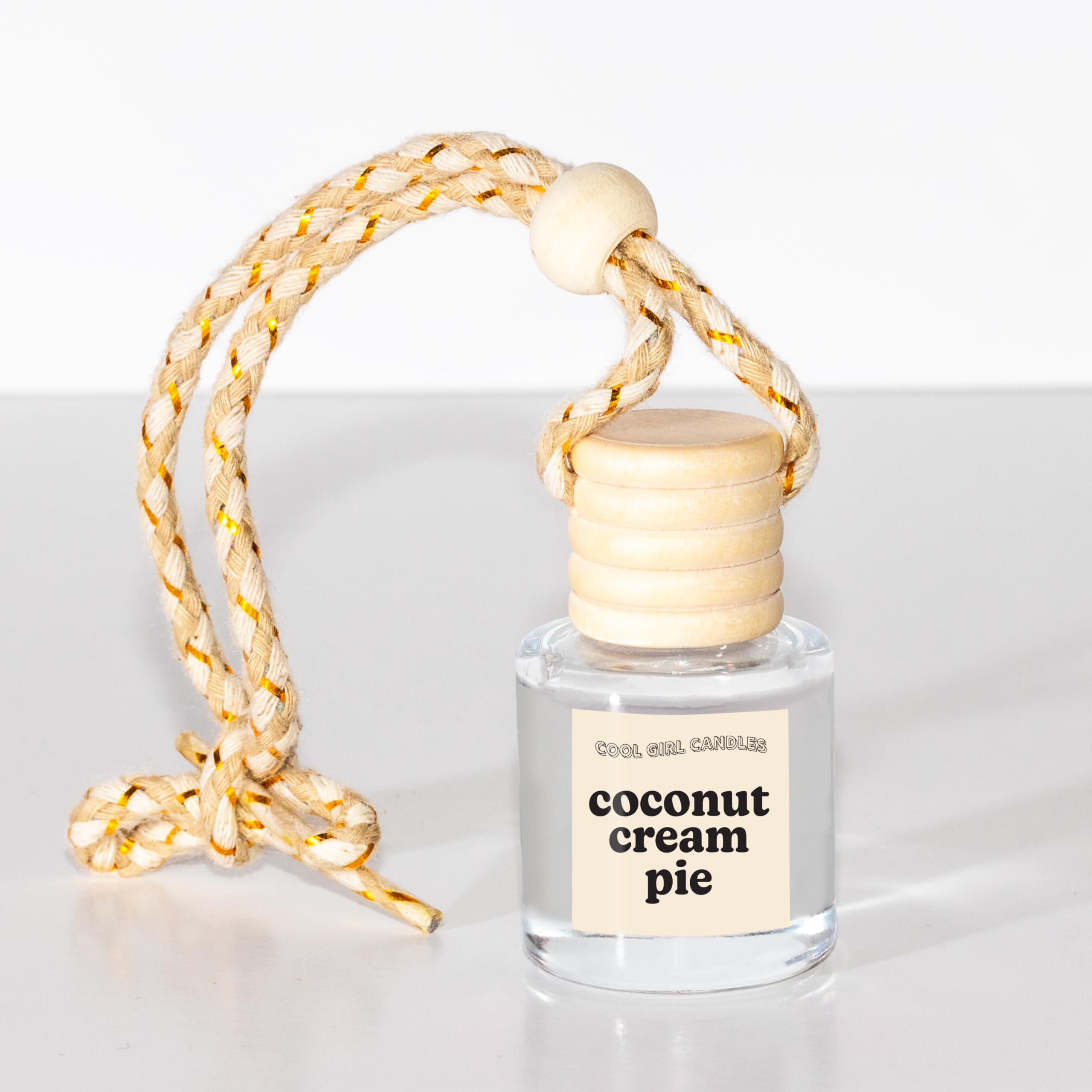 Coolgirlcandles Coconut Cream Pie Car Hanging Fragrance Oil Diffuser Car Air Freshener Diffuser For Essential Oils, Scents Aroma