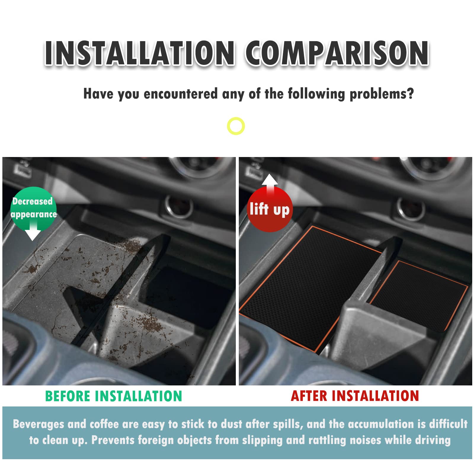 Shaohao For 2023 2024 Ford Maverick Door Slot Mats 2022 2023 2024 Maverick Accessories Cup Holder Console Pocket Liner Pads 2022 2023 2024 Maverick Xl/Xlt/Lariat Pickup Truck Door Mat Cup Liner Mat