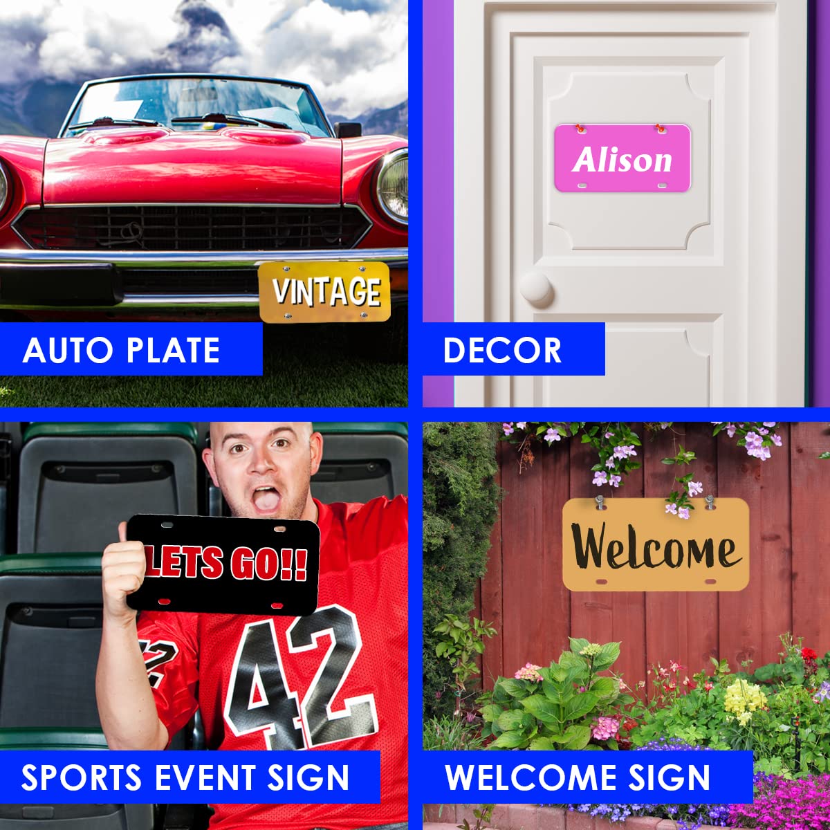 Simplee Signage 12''x6'' Blank License Plates for Custom Vinyl Designs and Business Use - Create Personalized Vanity Plates - DY