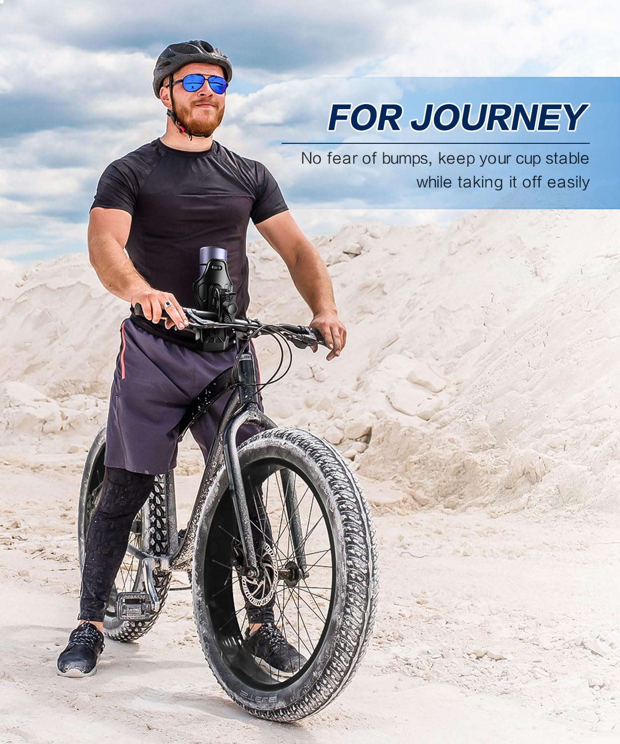 Fodsports Motorcycle Atv Cup Holder, Upgraded Motorcycle Drink Holder With 0.5-1.57'' Metal Clamp, Universal Water Bottle Holder