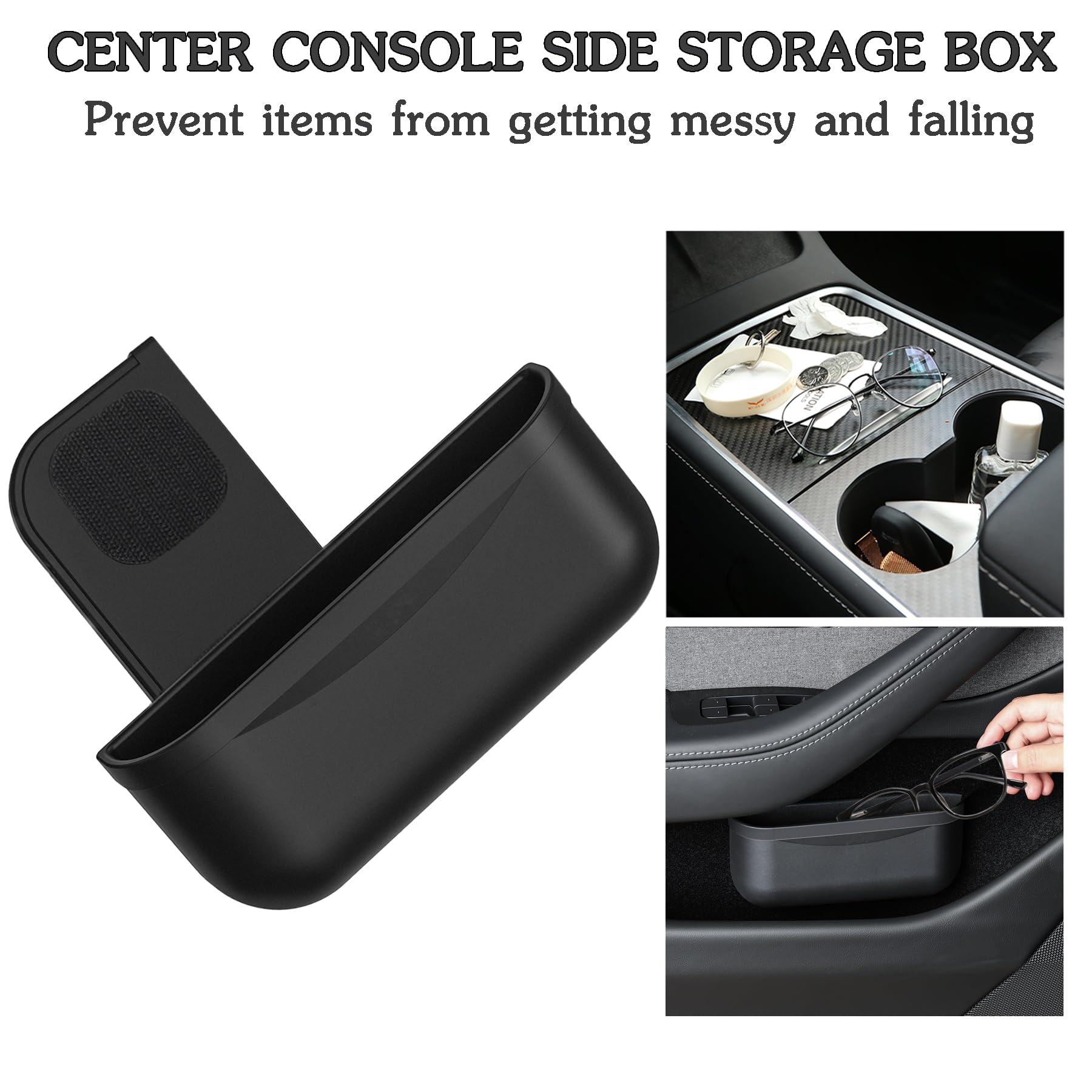 Evfitus For Tesla Model 3 Model Y Accessories Center Console Organizer Tray Storage Box Silicone Hook Sunglasses Coin Holder For